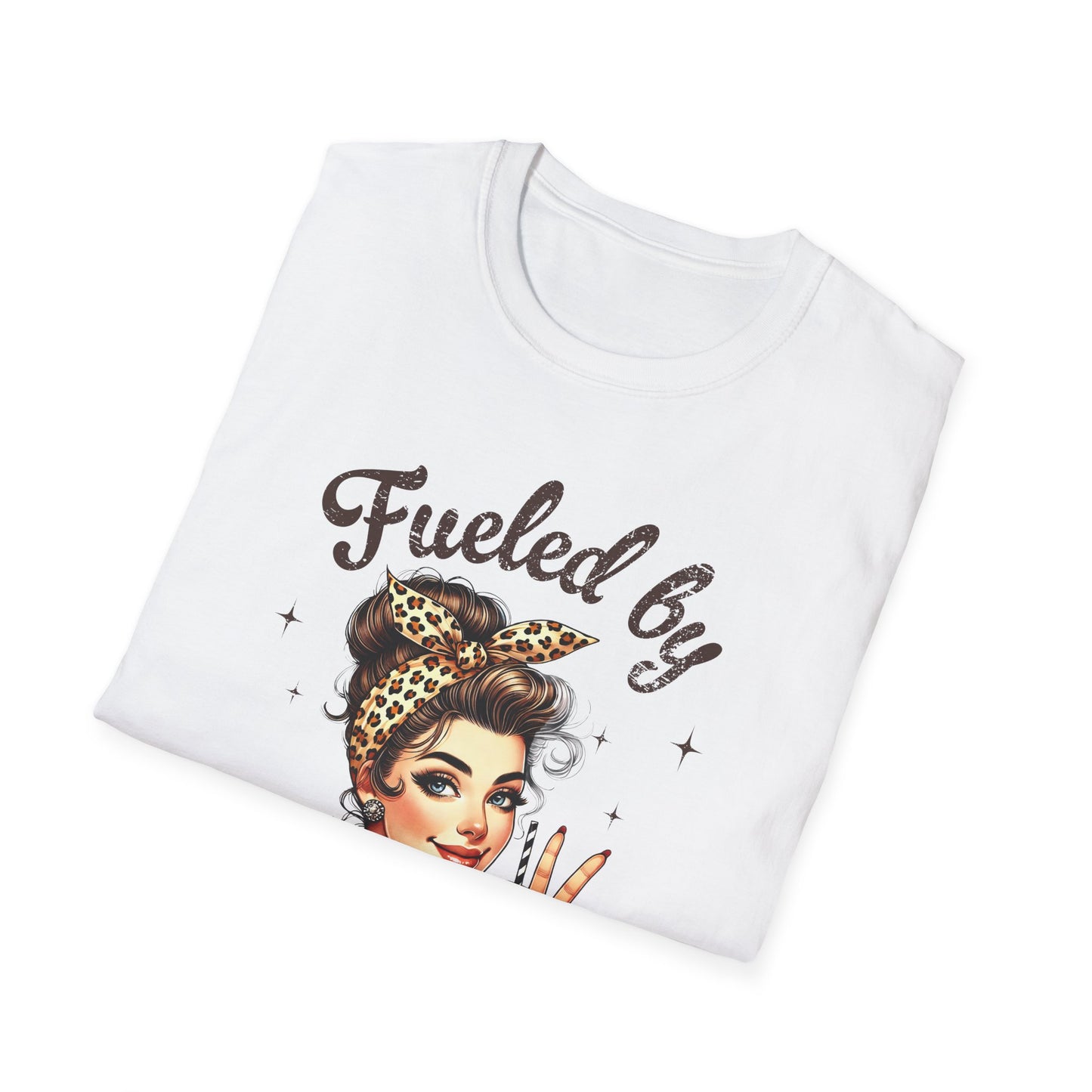 T‑Shirt — Fueled by Coffee & Chaos Retro Pinup Tee