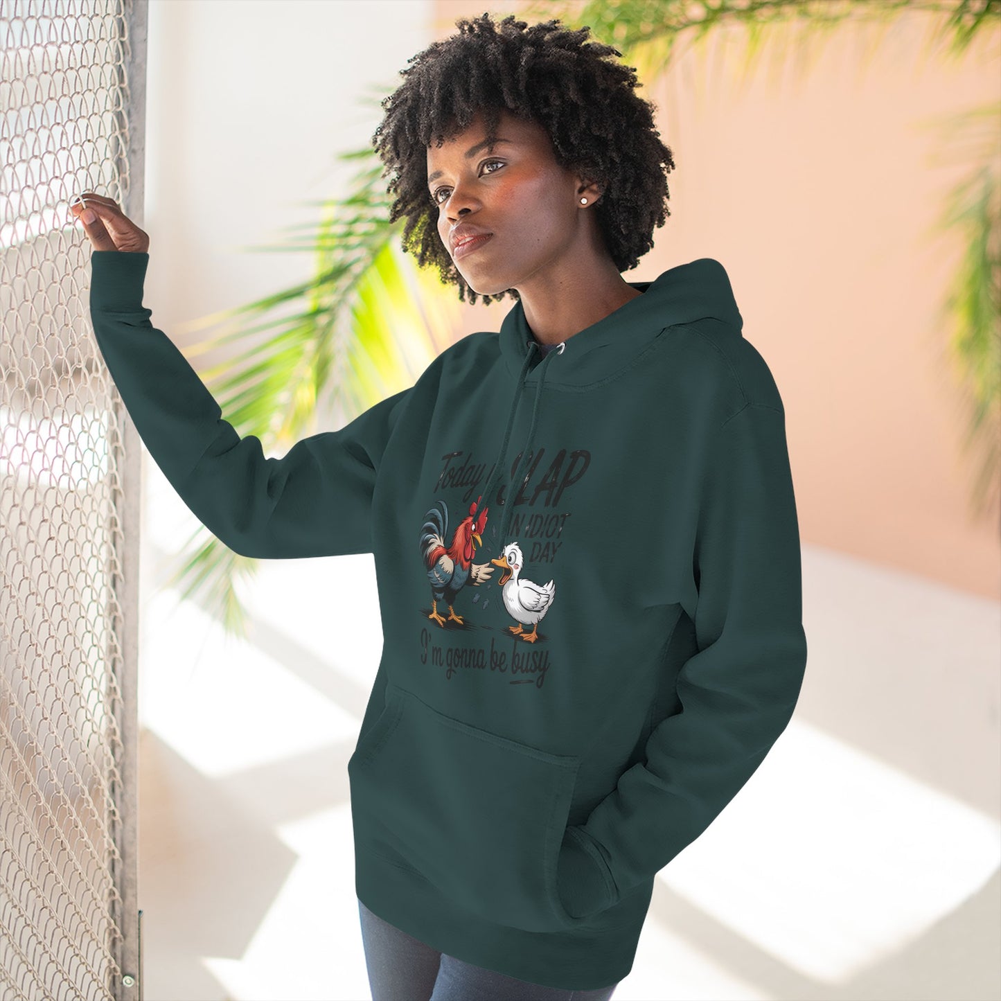 Rooster 'Today Is Slap An Idiot Day' Hoodie — Funny Farm Animal Pullover
