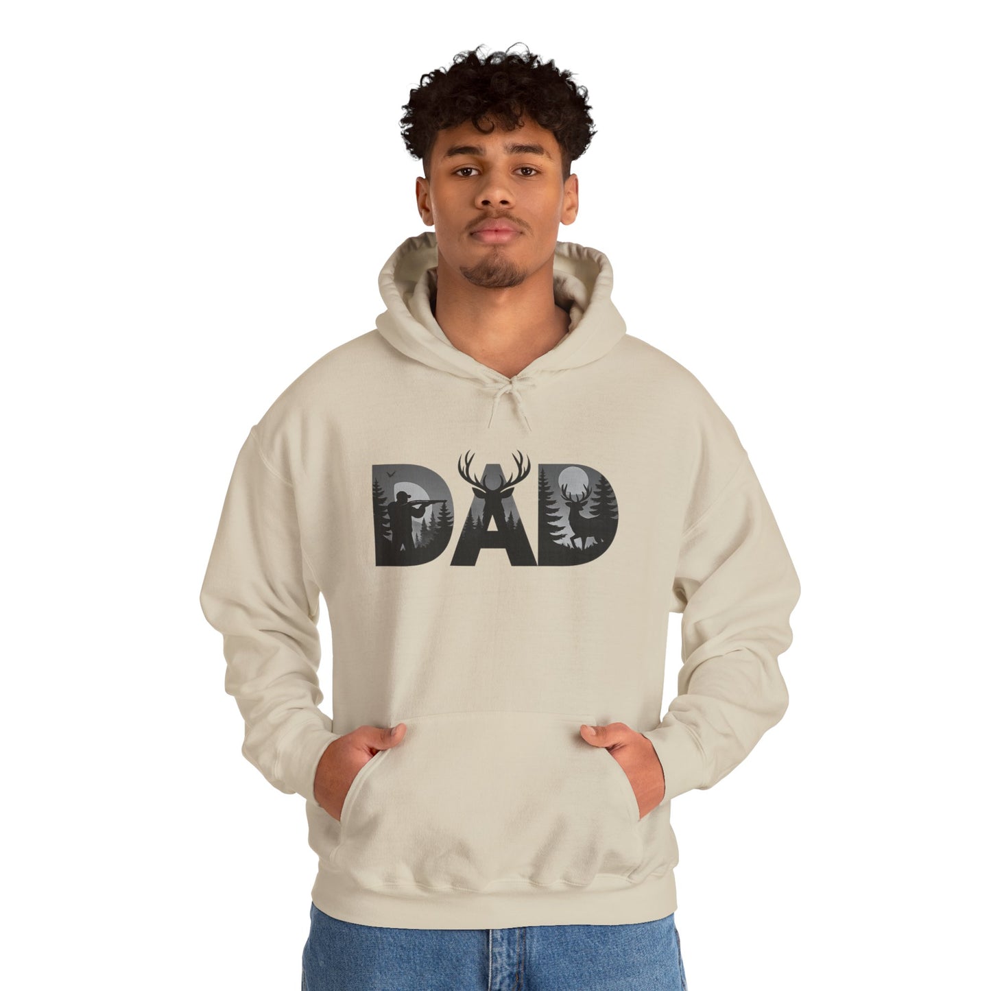 Dad Hunting Graphic Hoodie — Deer Silhouette Outdoorsman Father’s Day Sweatshirt