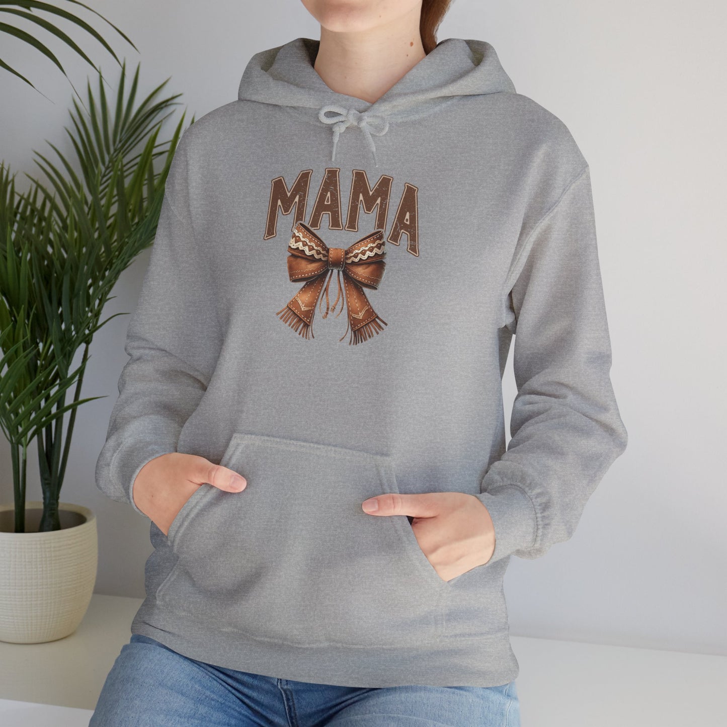 Mama Leopard Bow Hoodie – Trendy Mom Pullover for Mother’s Day & Everyday