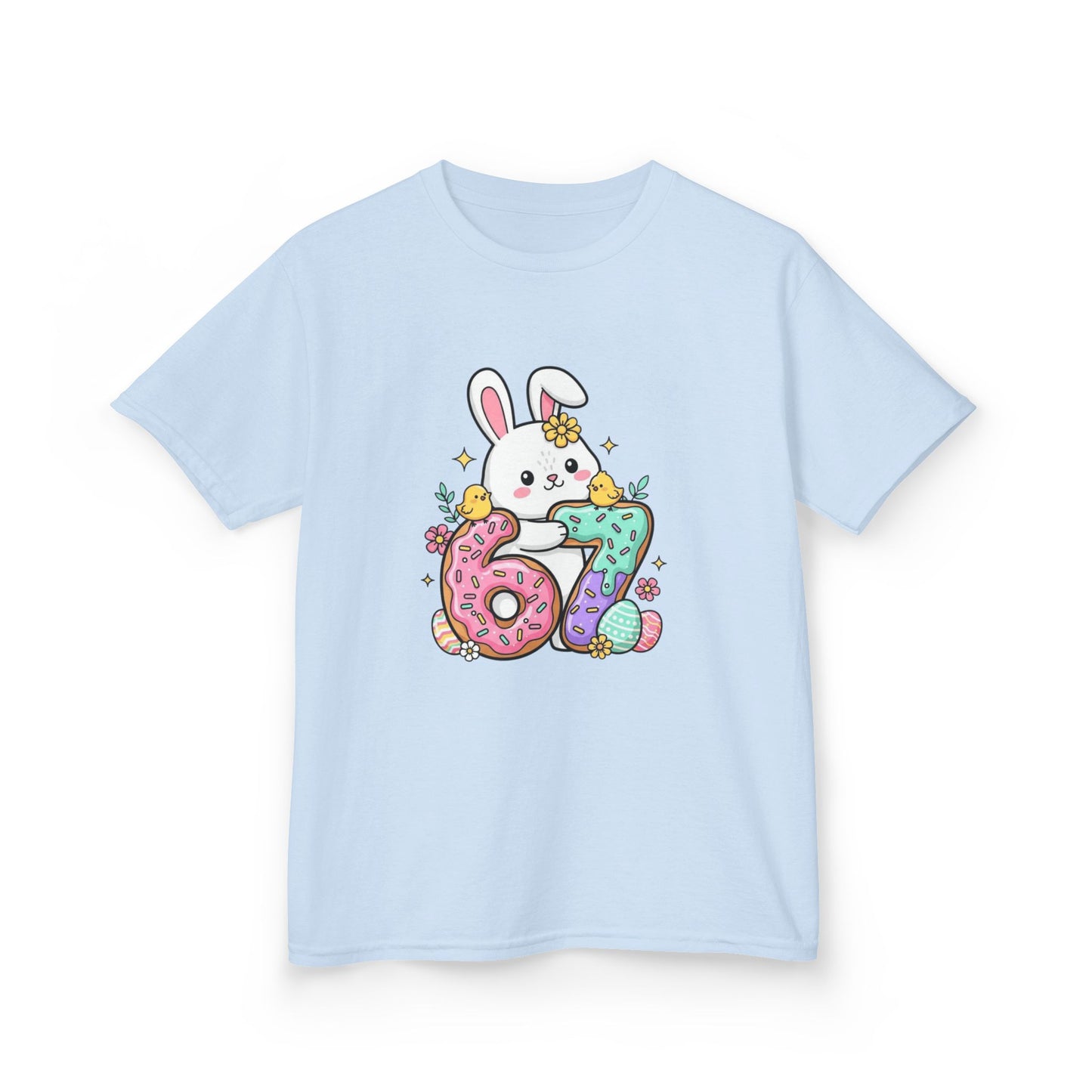 Kids Bunny 6/7 Birthday Tee — Cute Pastel Number Shirt