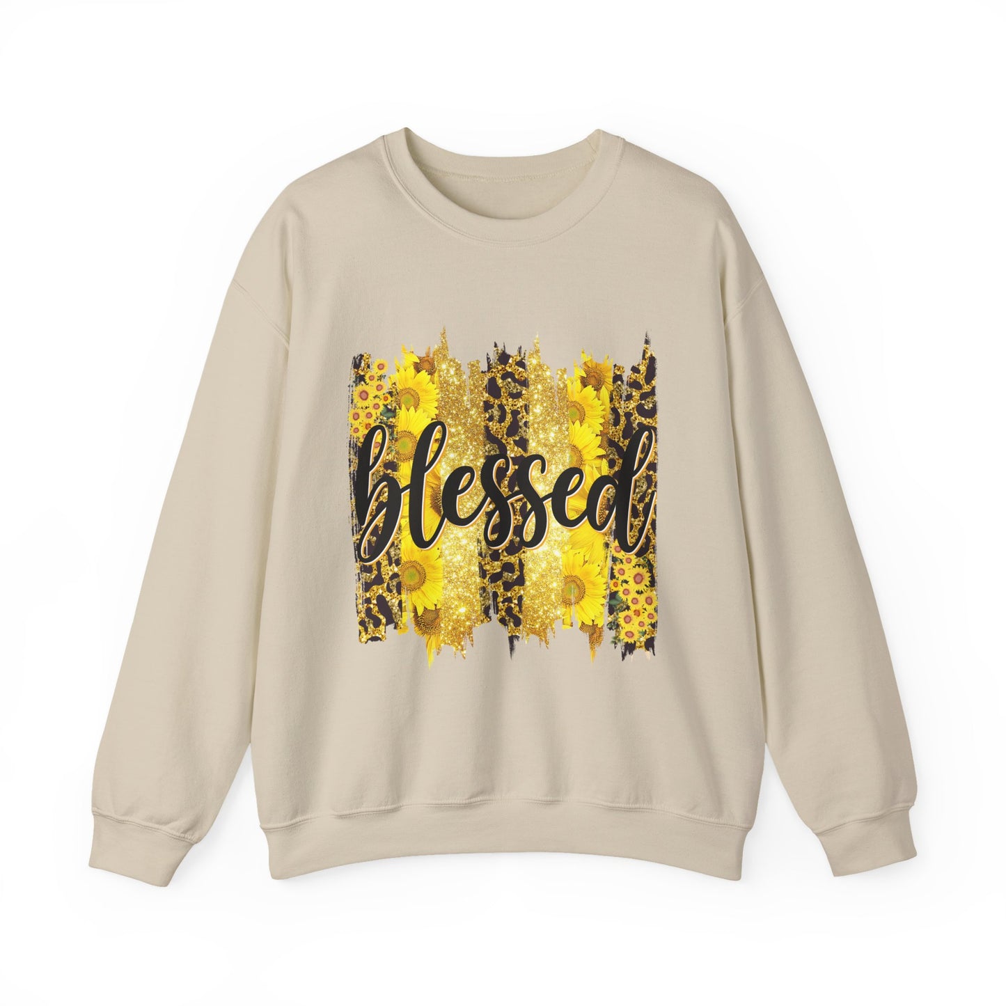 Blessed Leopard Sunflower Crewneck Sweatshirt