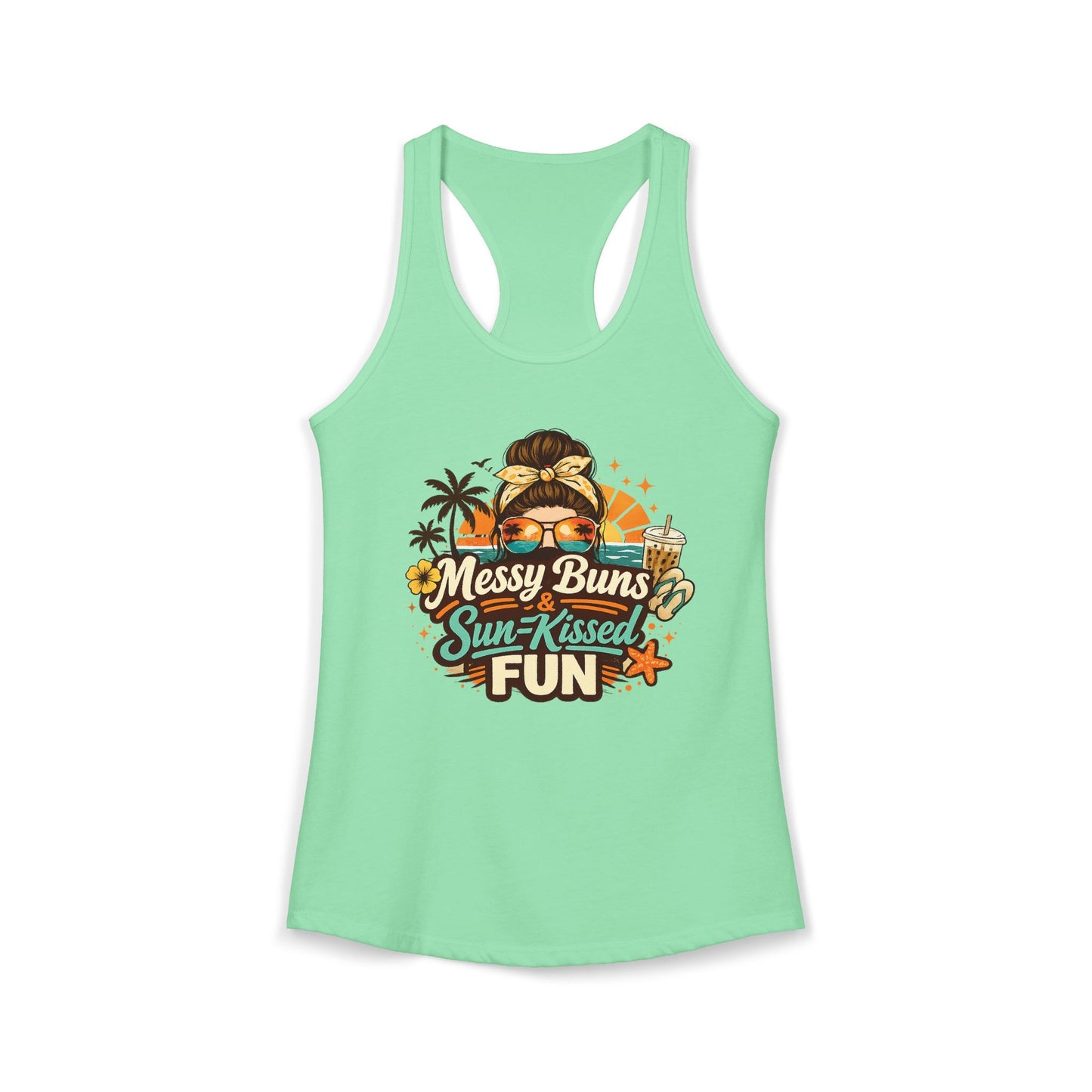Messy Buns & sun-Kissed fun--Women's Ideal Racerback Tank