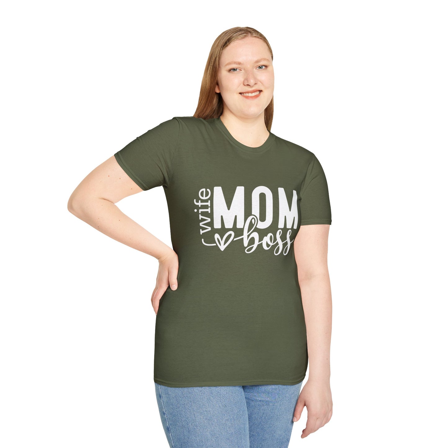 Mom Boss Wife T-Shirt – Funny Mom Life Graphic Tee, Mother's Day Gift