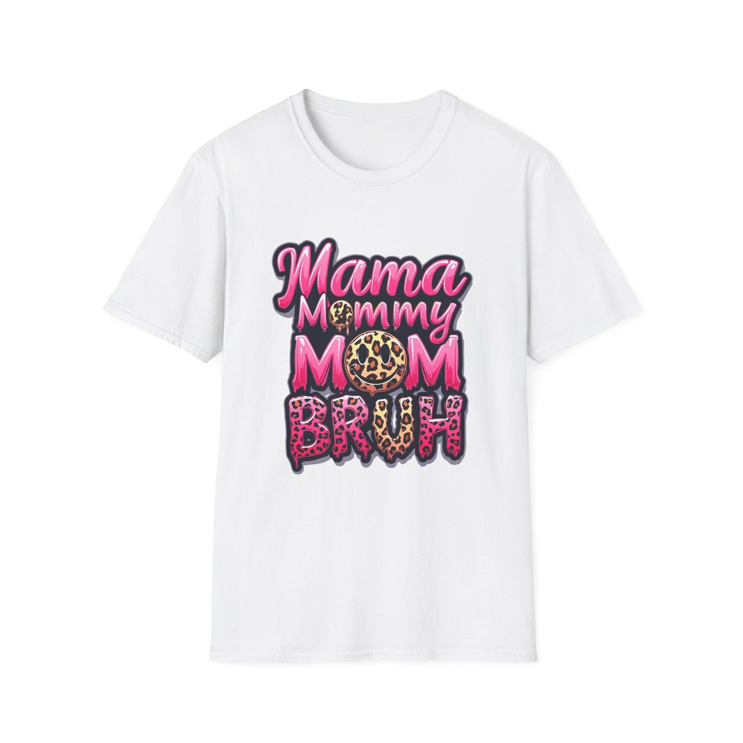 Mama Mommy Mom Bruh Graphic T-Shirt — Leopard Print Feminine Mom Tee