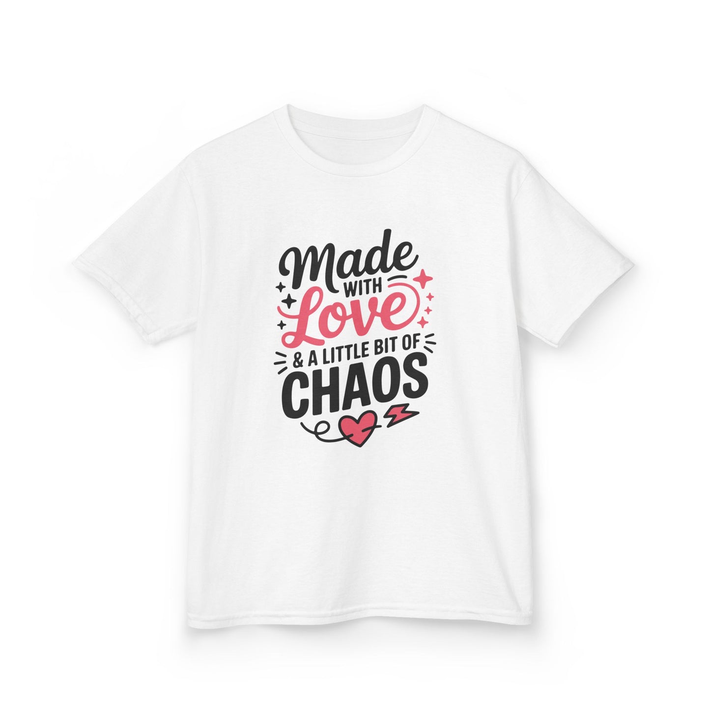Kids- "Made with Love & a Little Bit of Chaos" Cute Kid Graphic Tee