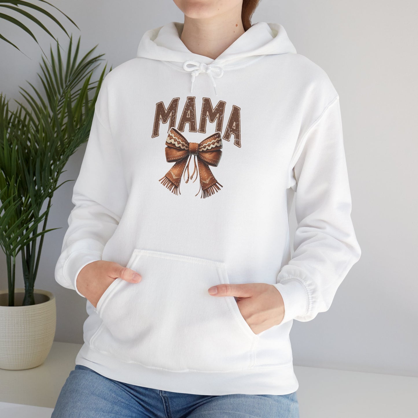 Mama Leopard Bow Hoodie – Trendy Mom Pullover for Mother’s Day & Everyday