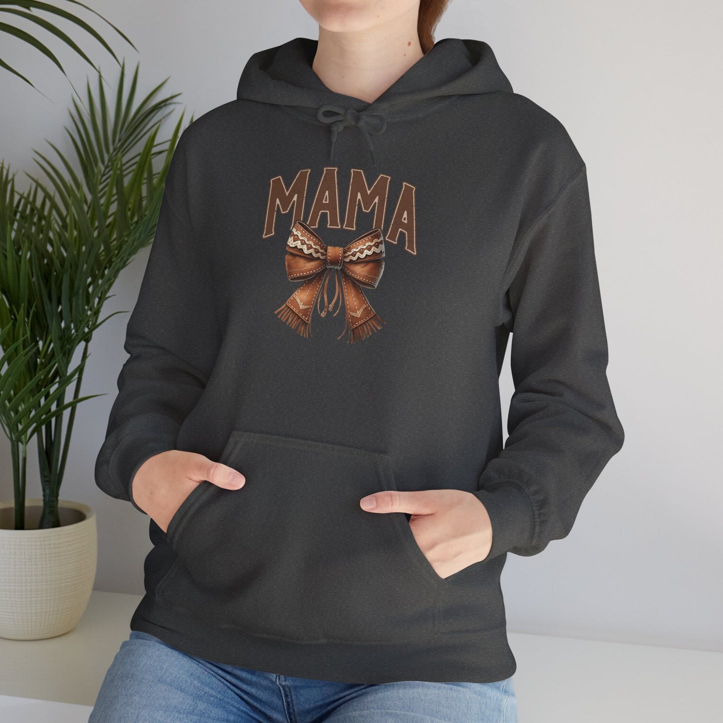 Mama Leopard Bow Hoodie – Trendy Mom Pullover for Mother’s Day & Everyday