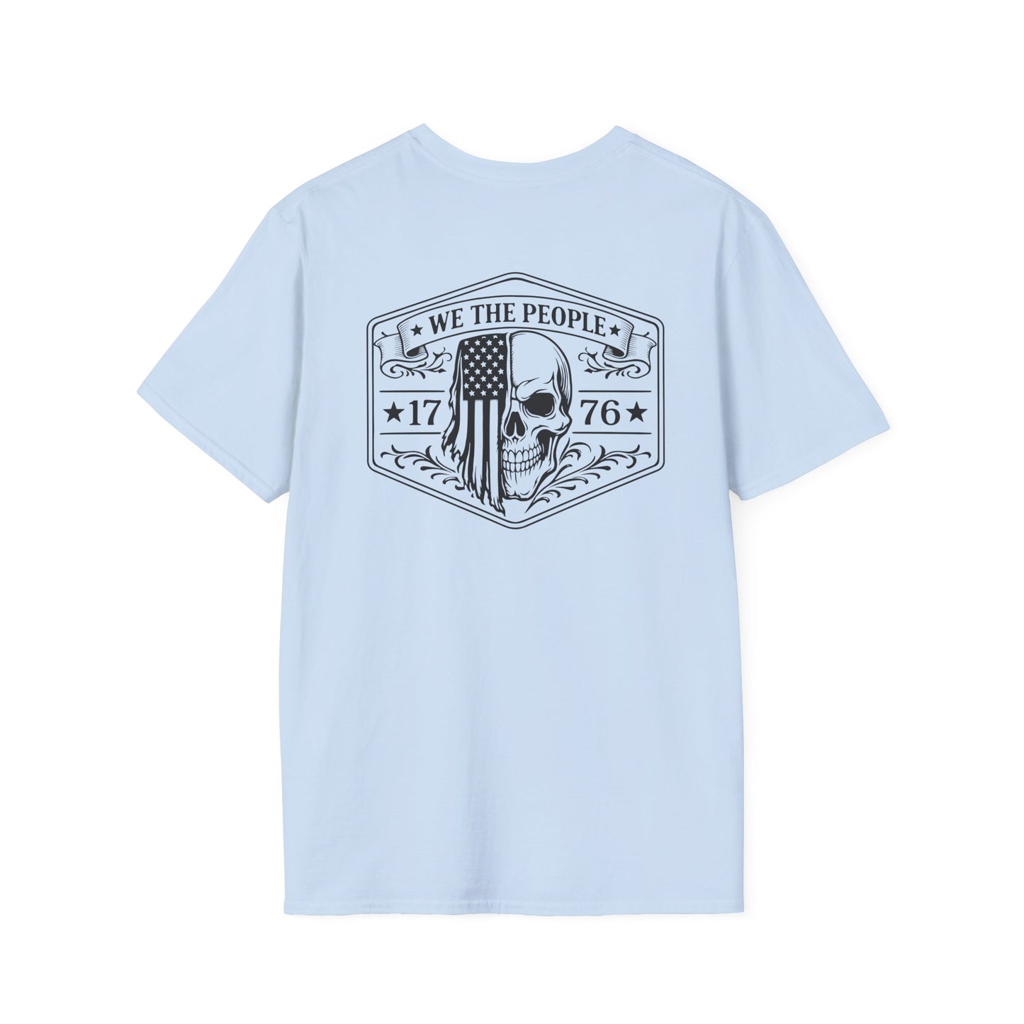 T-Shirt — “We The People” Skull Flag 1776 Patriotic Graphic Tee