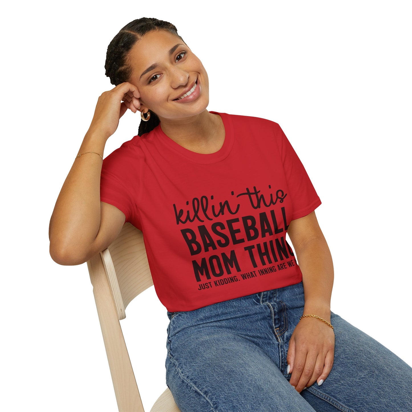 Baseball Mom T‑Shirt – "Killin' This Baseball Mom Thing" Graphic Tee