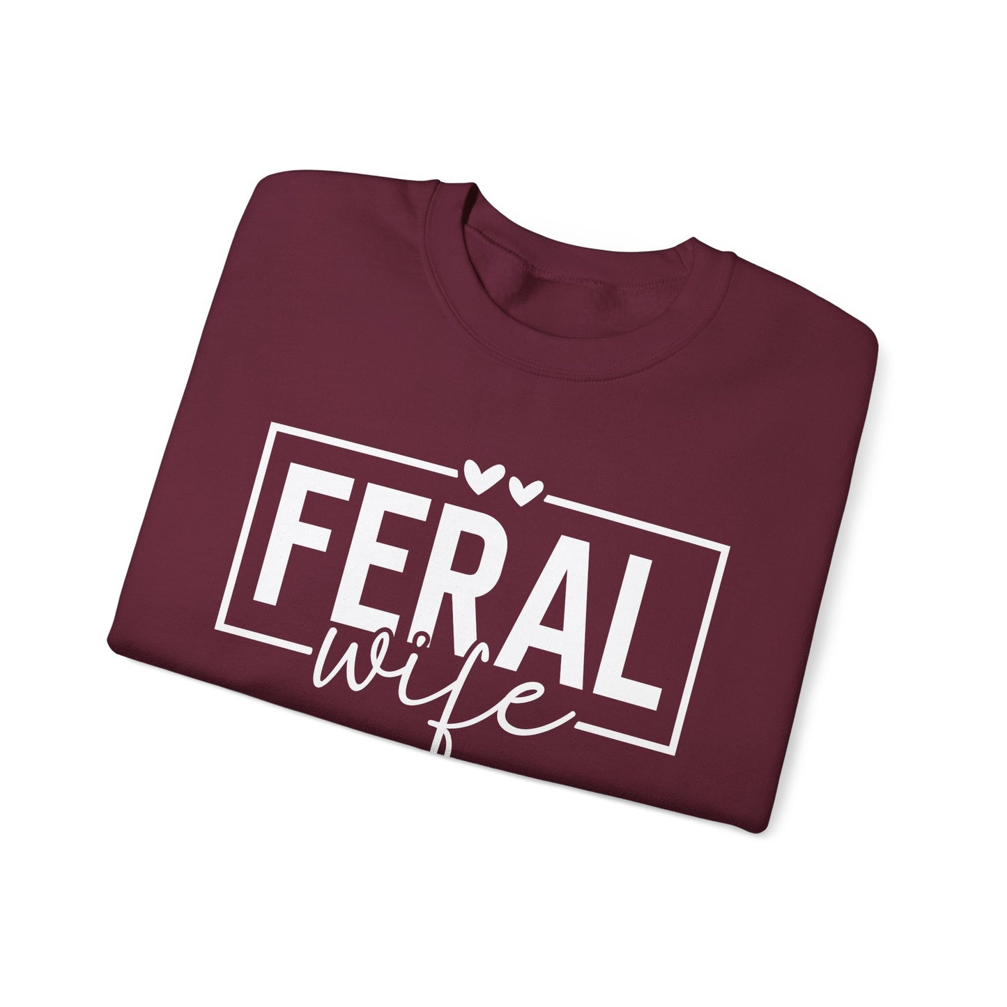Crewneck Sweatshirt-Feral Wife — Minimal White Classic Crewneck