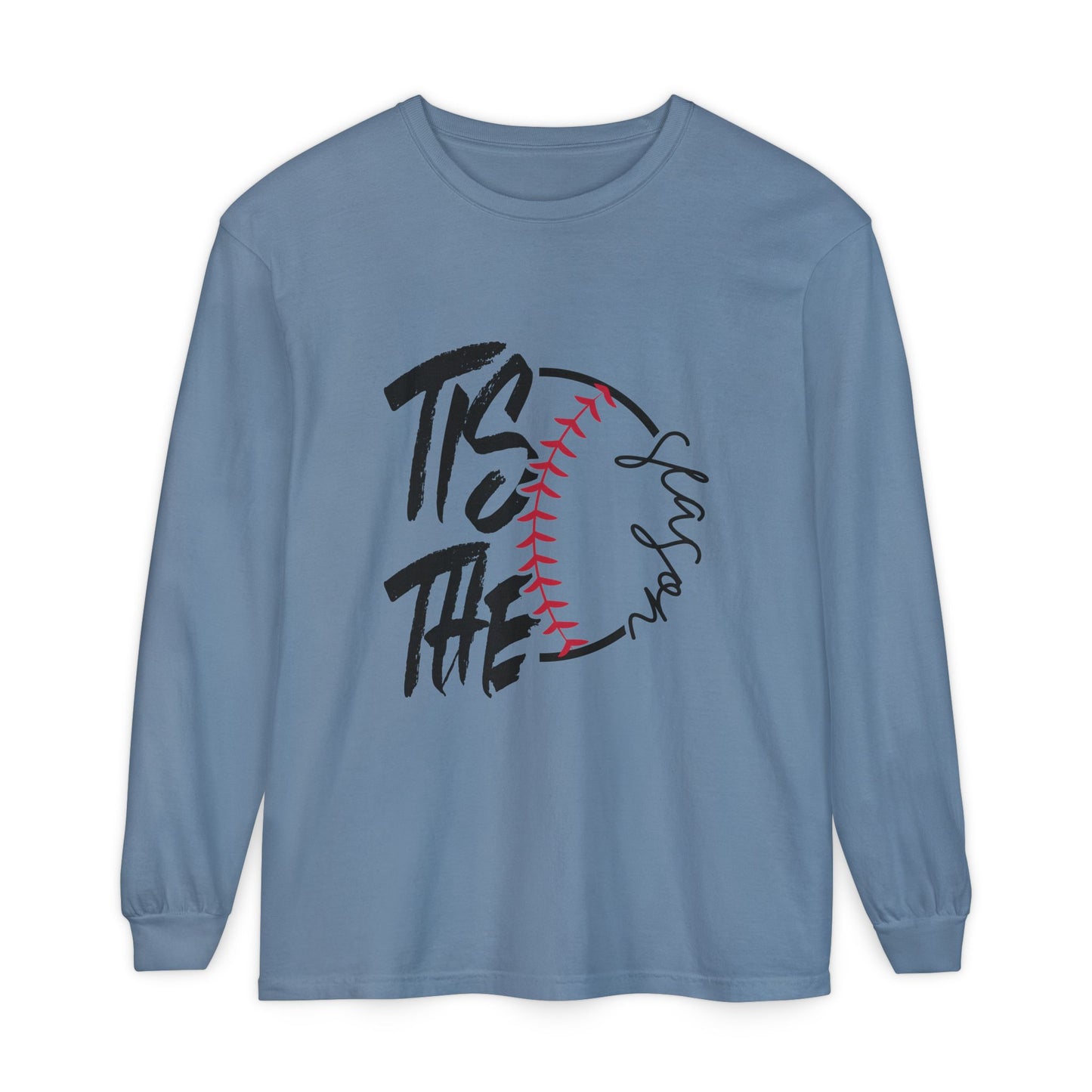 Baseball Mom Long Sleeve T-Shirt – 'Tis The Season' Baseball Graphic
