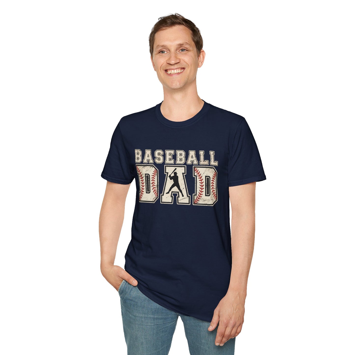Baseball Dad T-Shirt — Vintage Stitch Sports Tee for Baseball Fathers