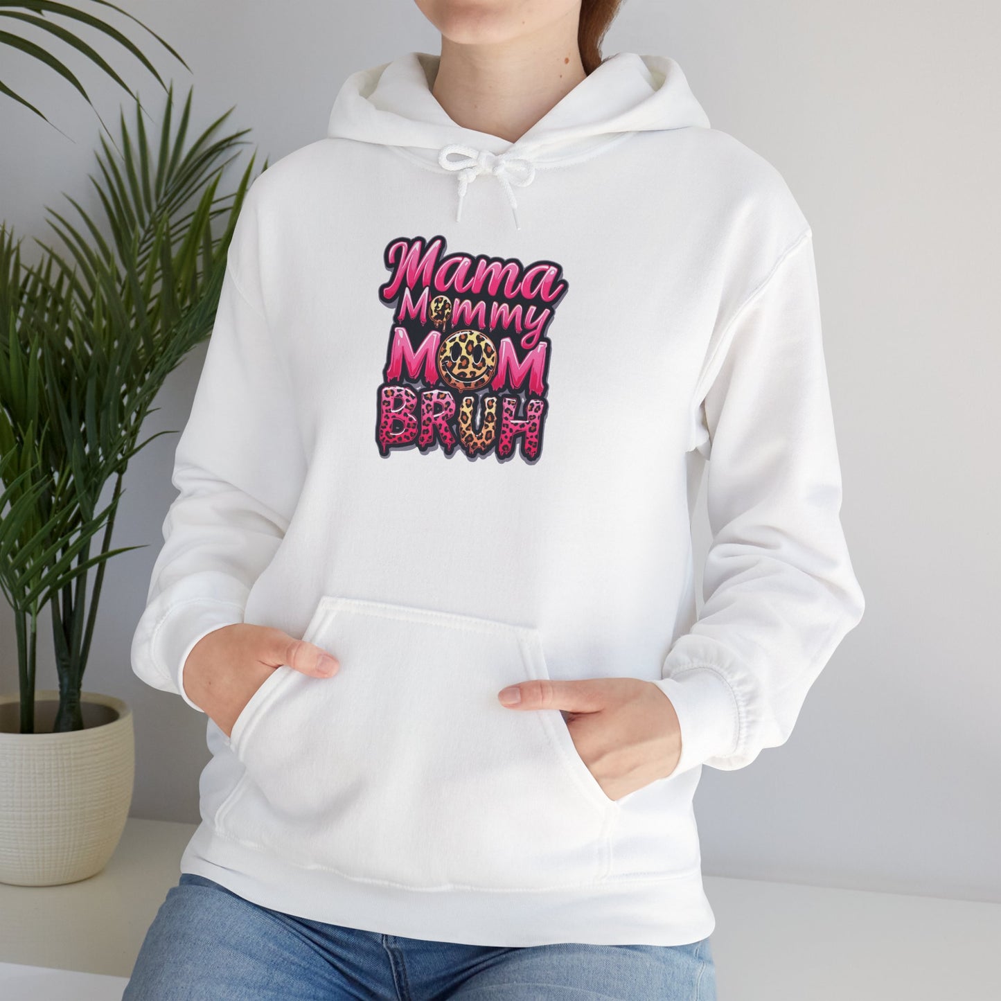 Mama Mommy Mom Bruh Hoodie — Funny Pink Mom Graphic Pullover