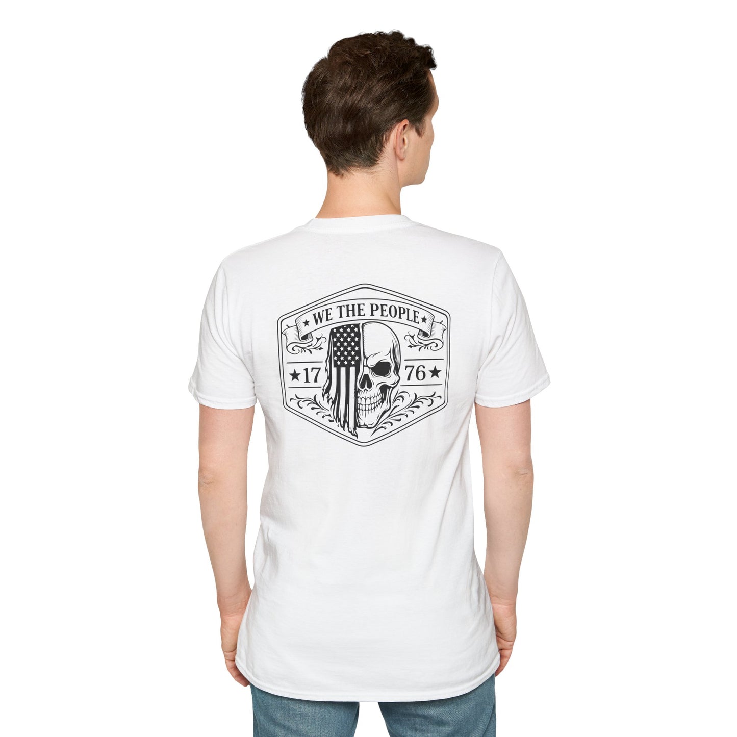 T-Shirt — “We The People” Skull Flag 1776 Patriotic Graphic Tee