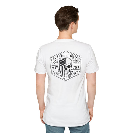 T-Shirt — “We The People” Skull Flag 1776 Patriotic Graphic Tee