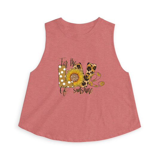 Crop Top — 'Love of Sunshine' Sunflower Leopard Graphic