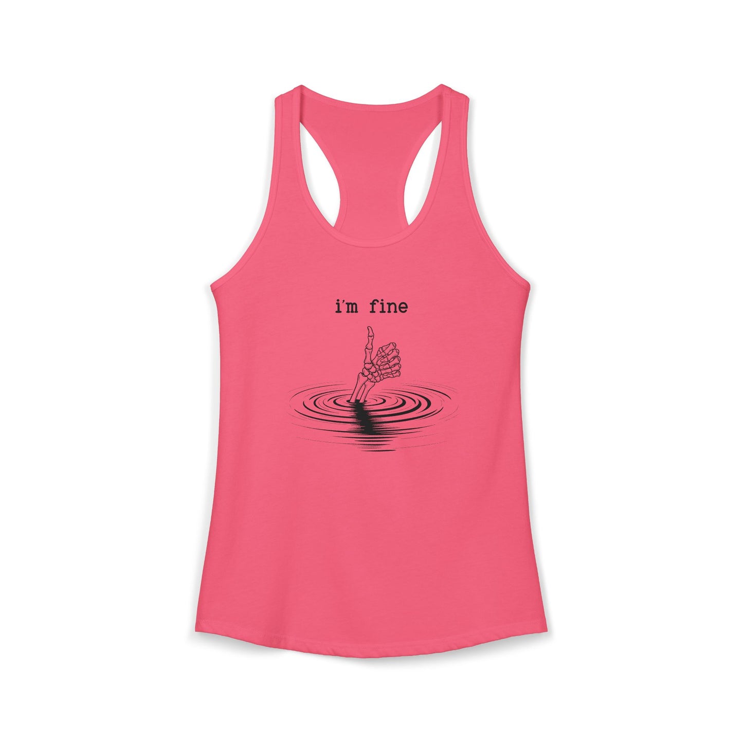 'I'm Fine" -Women's Ideal Racerback Tank