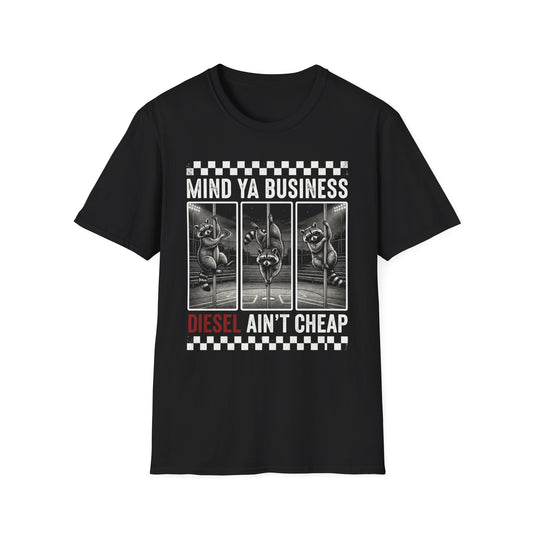 Mind Ya Business Diesel Shirt — Funny Raccoon Graphic Tee