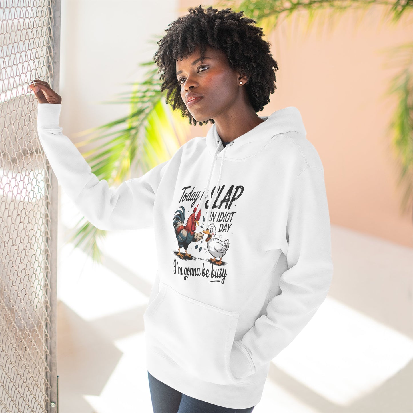 Rooster 'Today Is Slap An Idiot Day' Hoodie — Funny Farm Animal Pullover