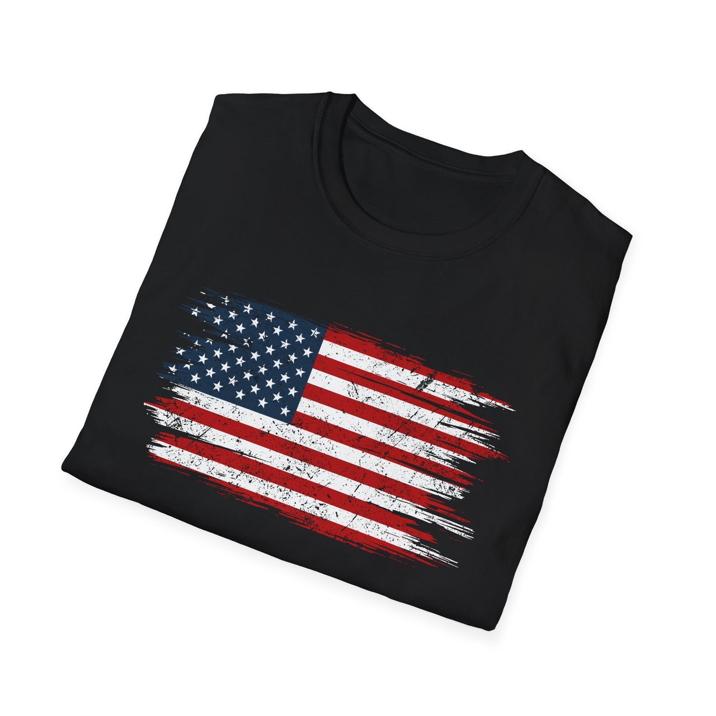 Distressed American Flag T-Shirt — Patriotic USA Tee for 4th of July & Veterans Day