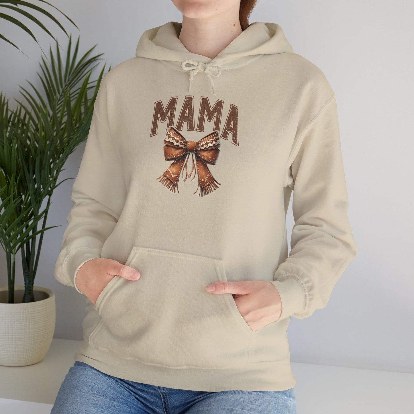 Mama Leopard Bow Hoodie – Trendy Mom Pullover for Mother’s Day & Everyday