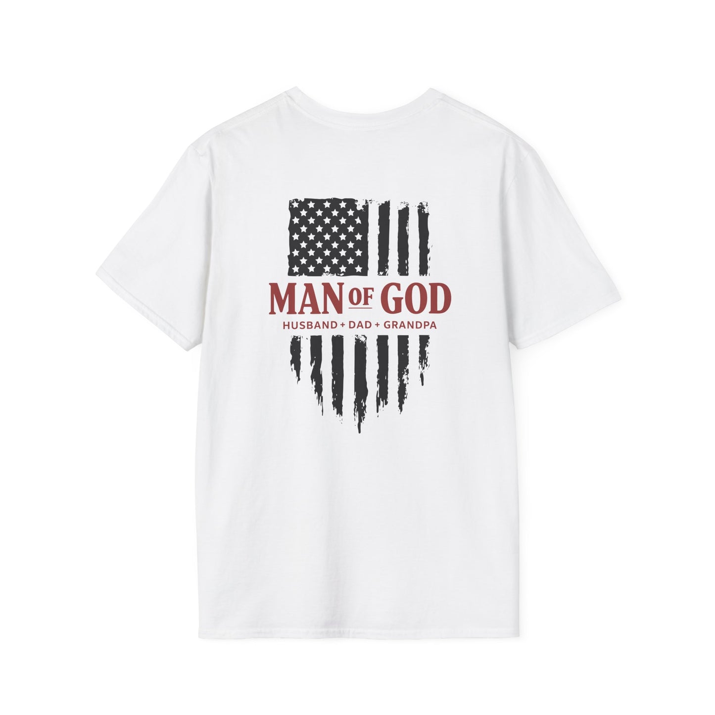 Man of God T-Shirt — Patriotic Christian Tee (Husband • Dad • Grandpa)