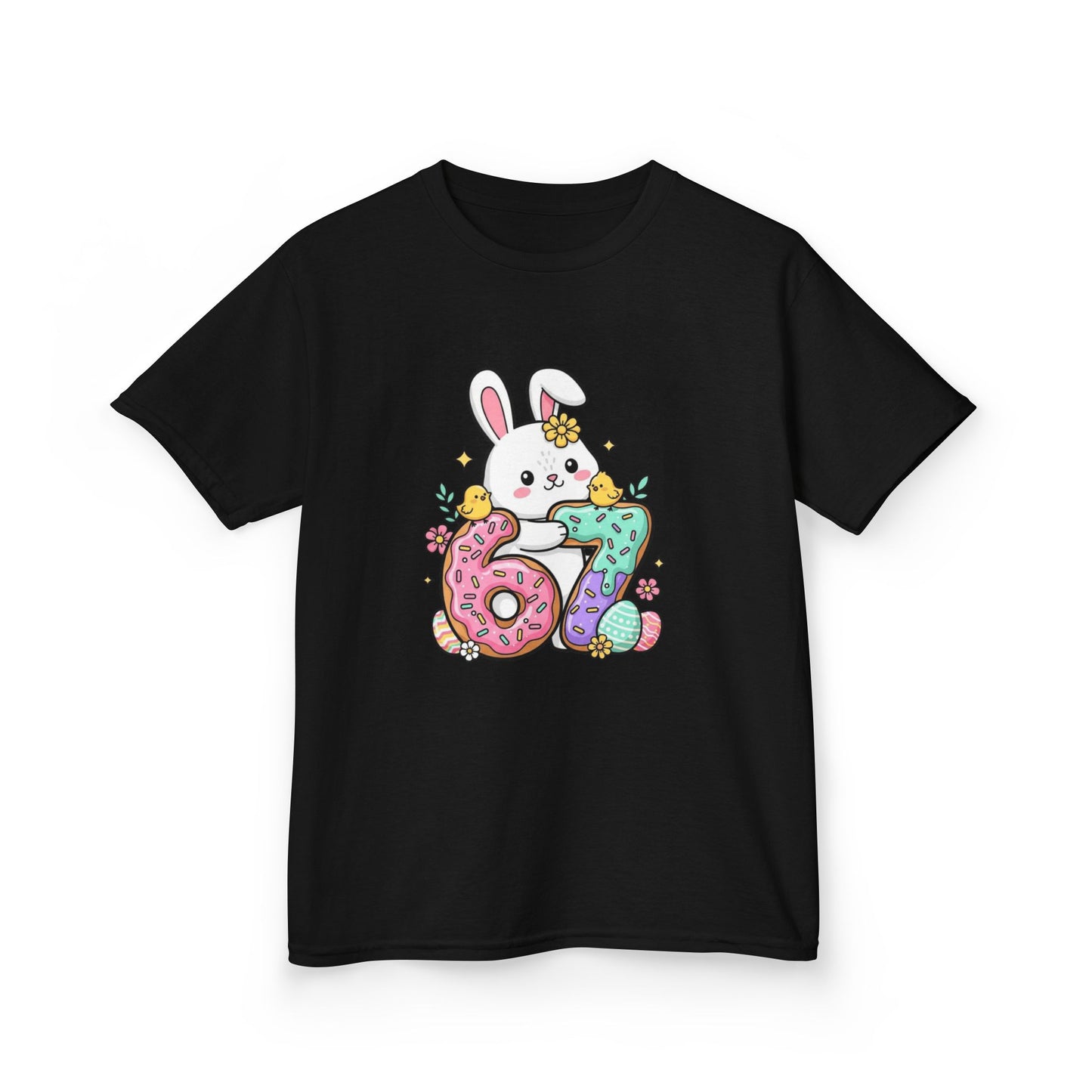 Kids Bunny 6/7 Birthday Tee — Cute Pastel Number Shirt