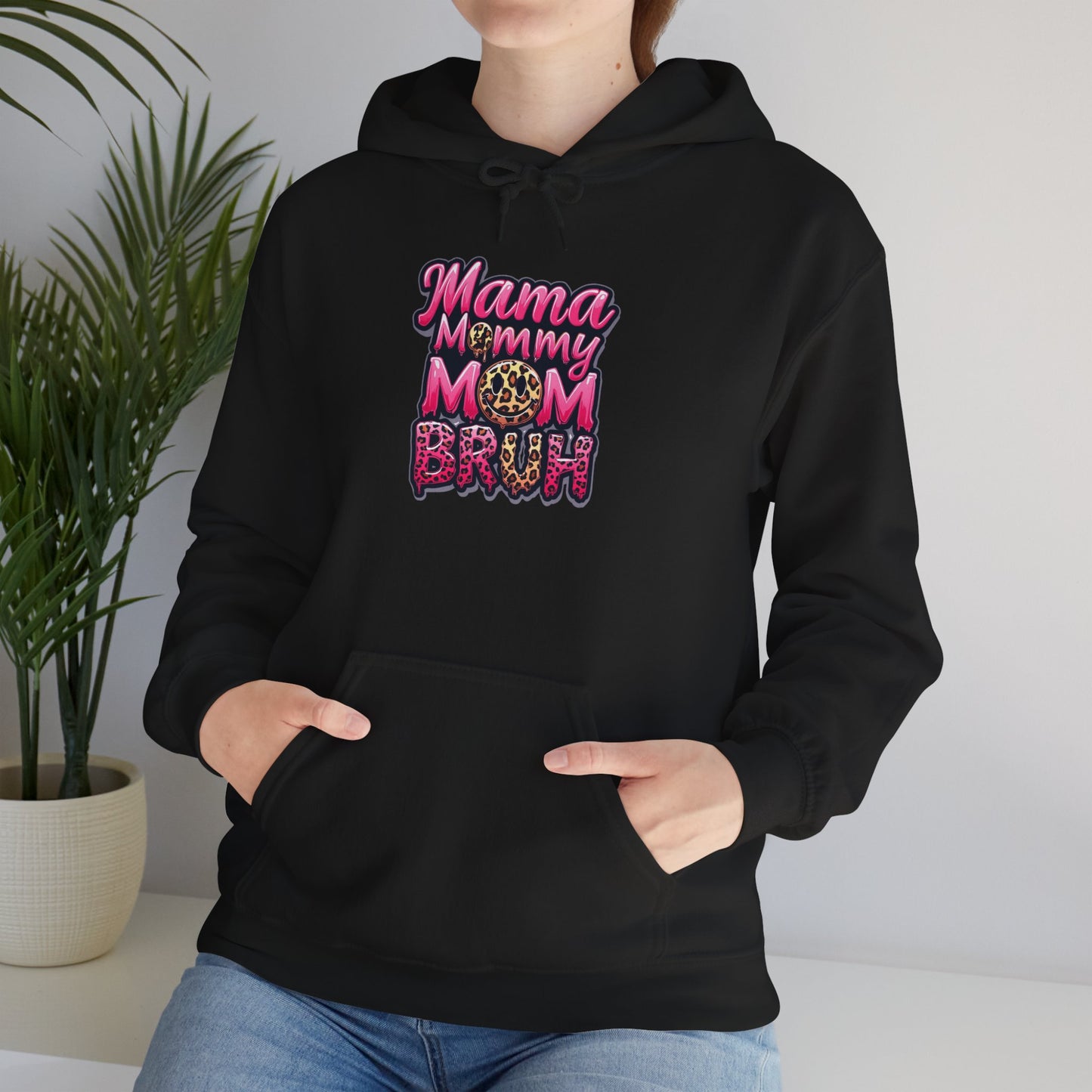 Mama Mommy Mom Bruh Hoodie — Funny Pink Mom Graphic Pullover