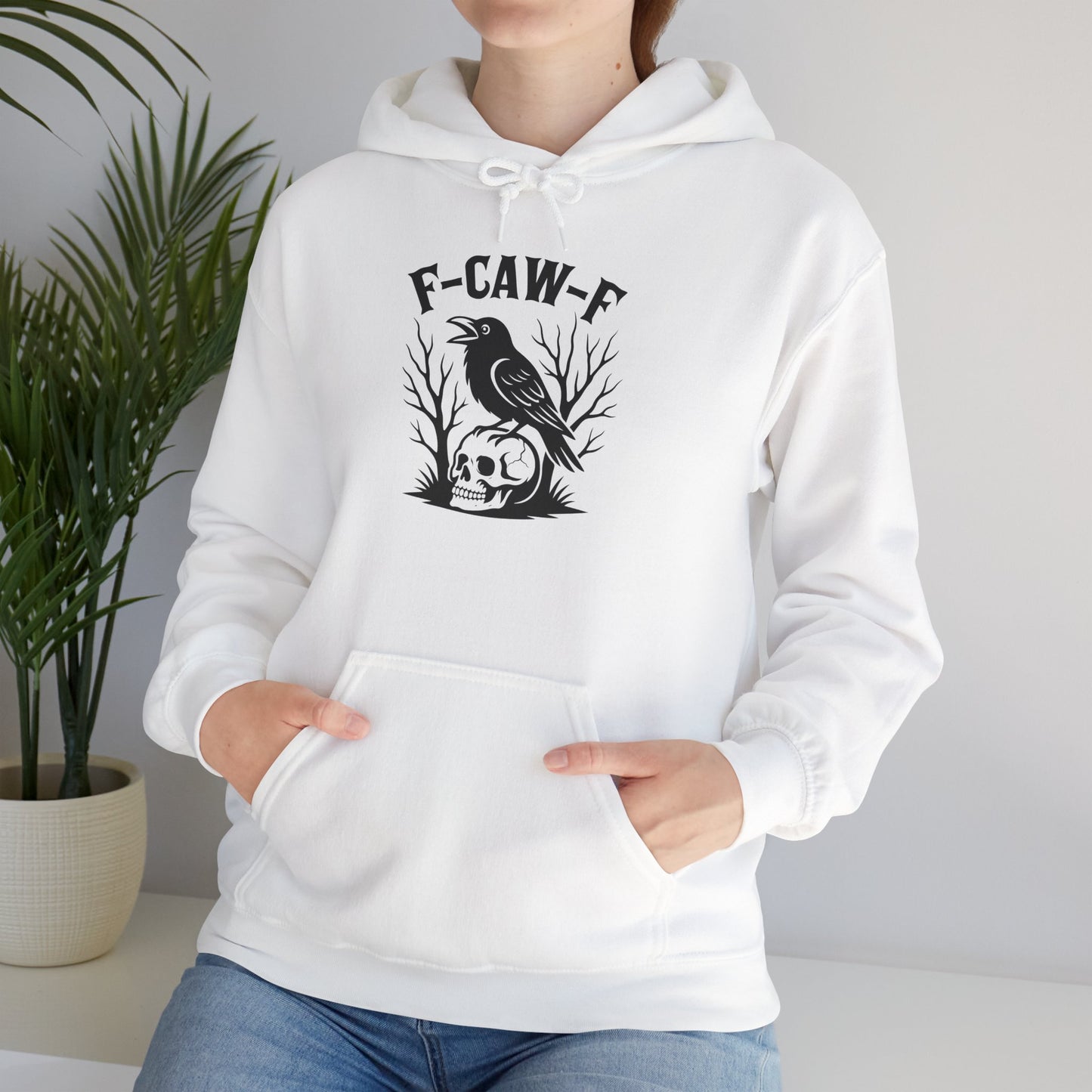 Raven Skull Hoodie – F-CAW-F Gothic Raven Skull Graphic Sweatshirt