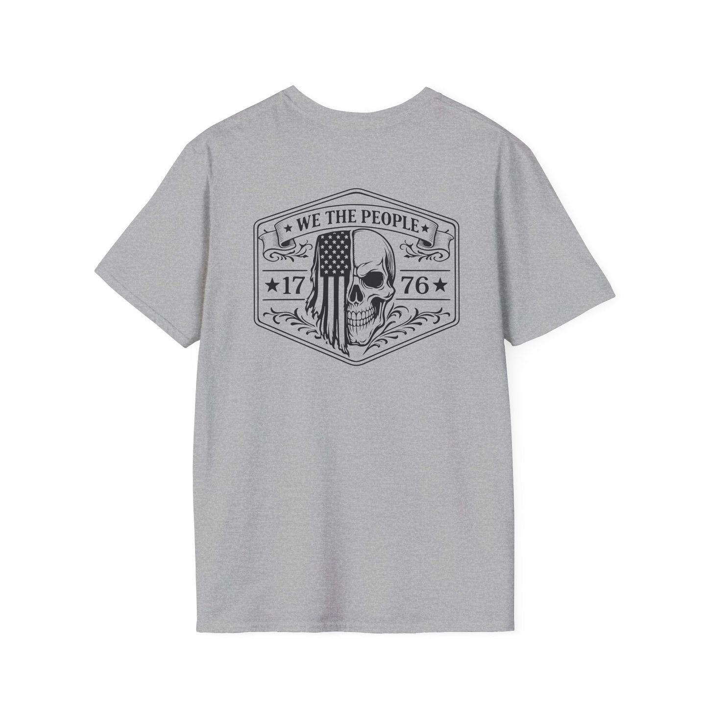 T-Shirt — “We The People” Skull Flag 1776 Patriotic Graphic Tee