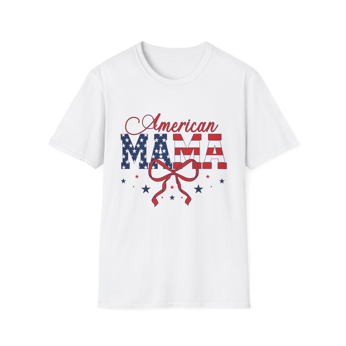 American Mama T-Shirt – Patriotic USA Flag Design for Moms (Fourth of July)