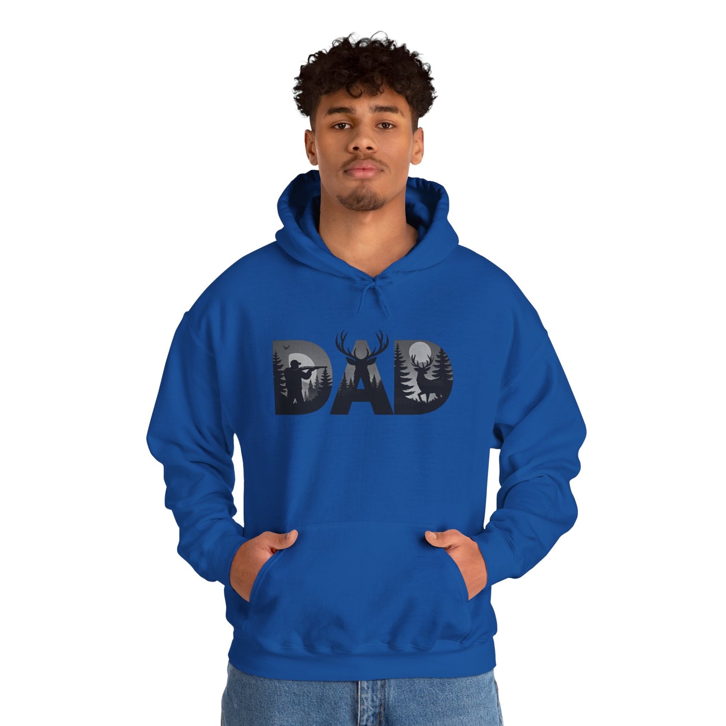 Dad Hunting Graphic Hoodie — Deer Silhouette Outdoorsman Father’s Day Sweatshirt