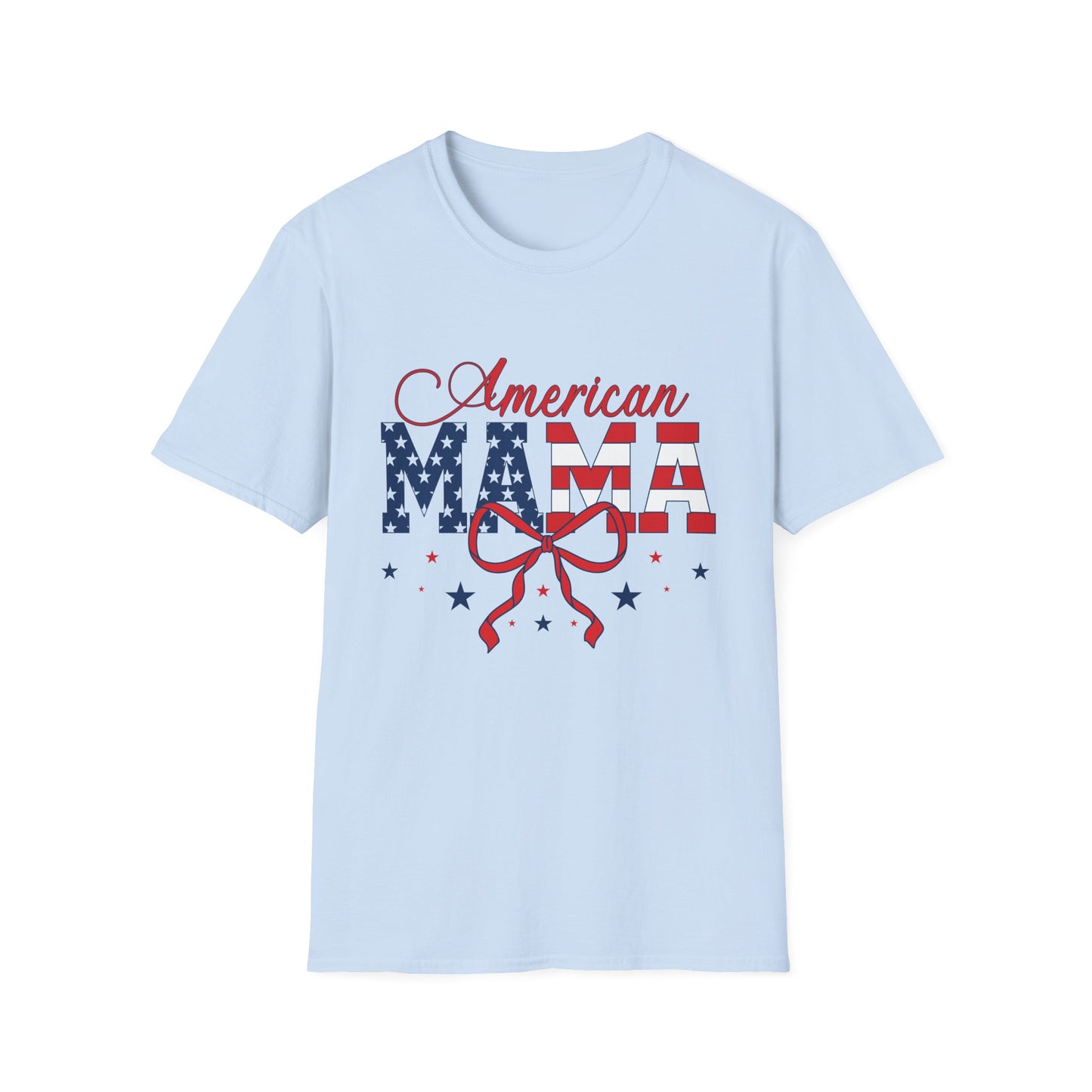 American Mama T-Shirt – Patriotic USA Flag Design for Moms (Fourth of July)