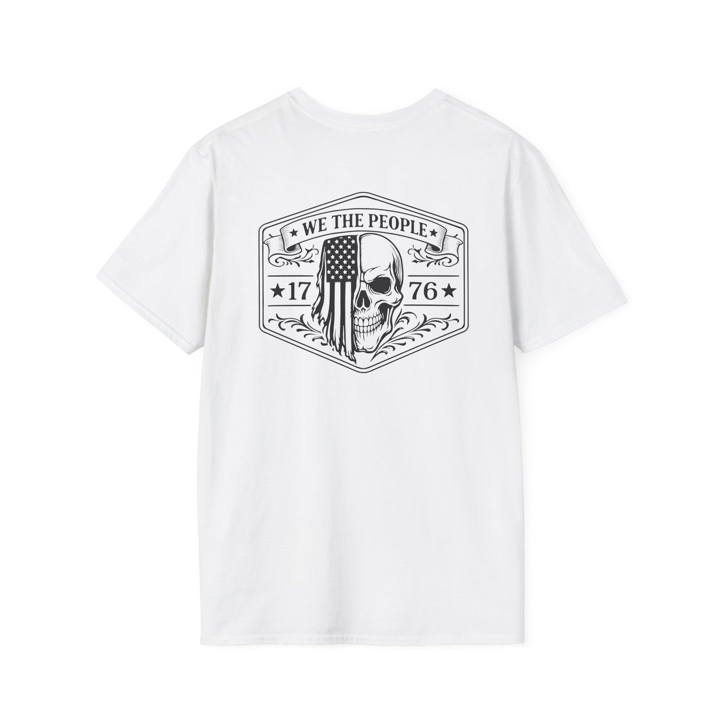 T-Shirt — “We The People” Skull Flag 1776 Patriotic Graphic Tee