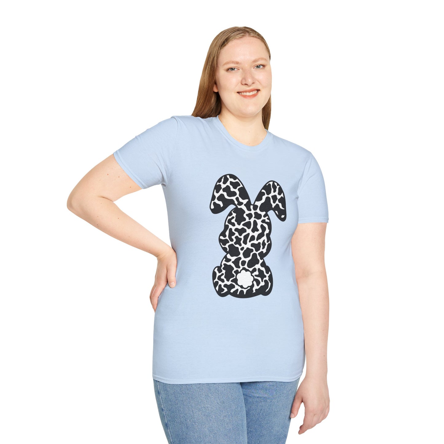 Cow Print Bunny T-Shirt — Easter Bunny Silhouette Tee