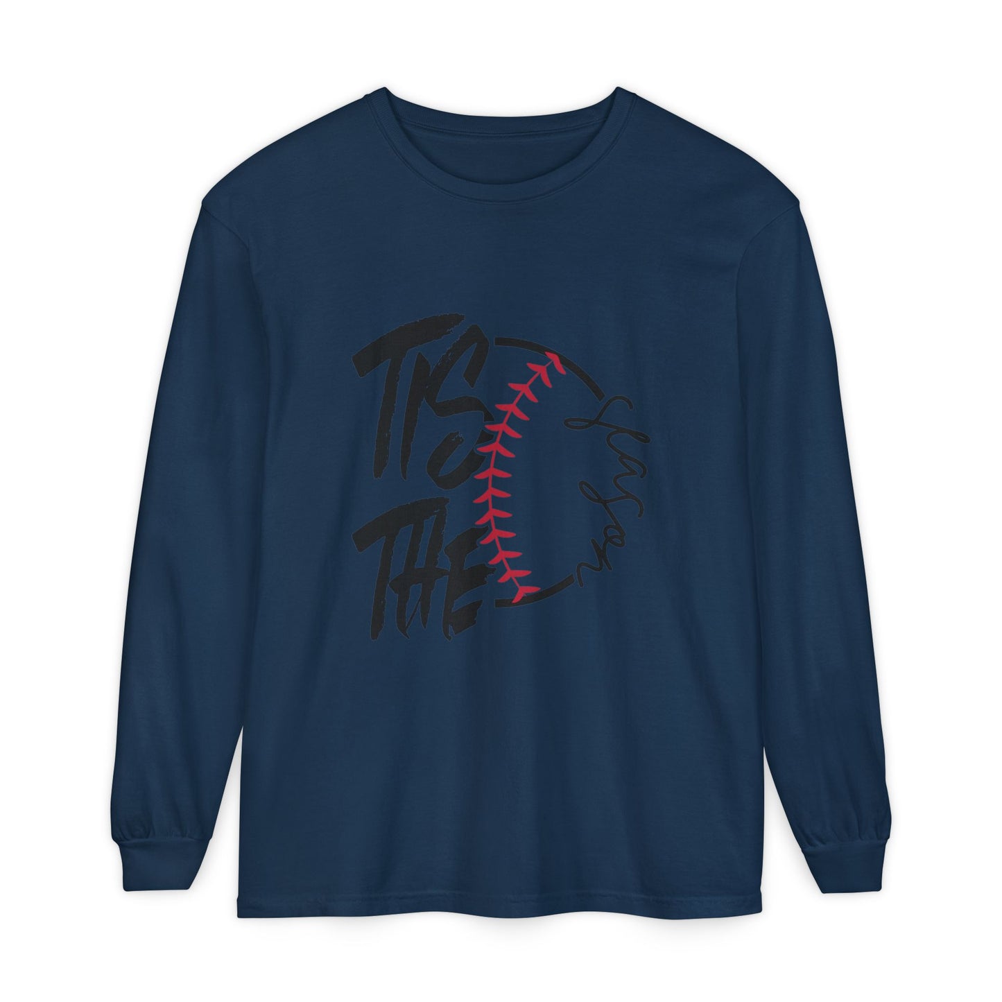 Baseball Mom Long Sleeve T-Shirt – 'Tis The Season' Baseball Graphic