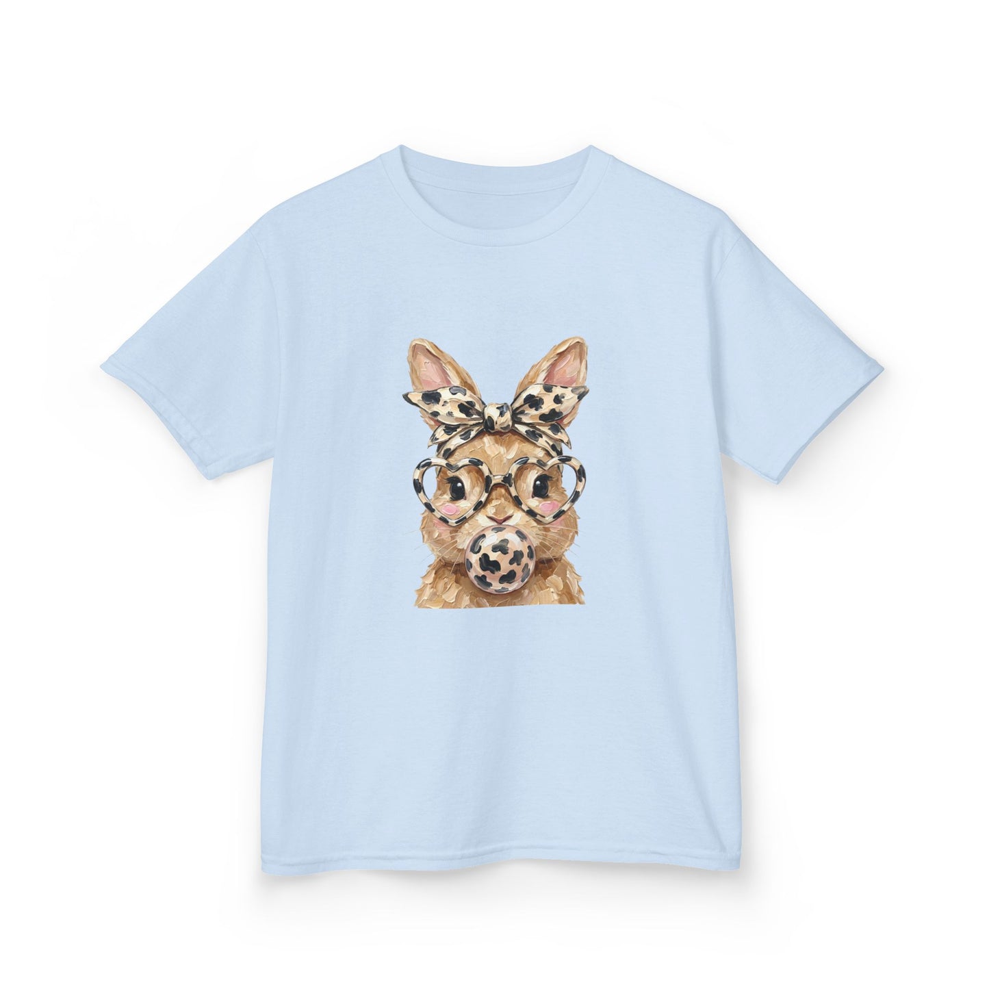 Kids Leopard Bunny Tee — Cute Animal Face Graphic Shirt