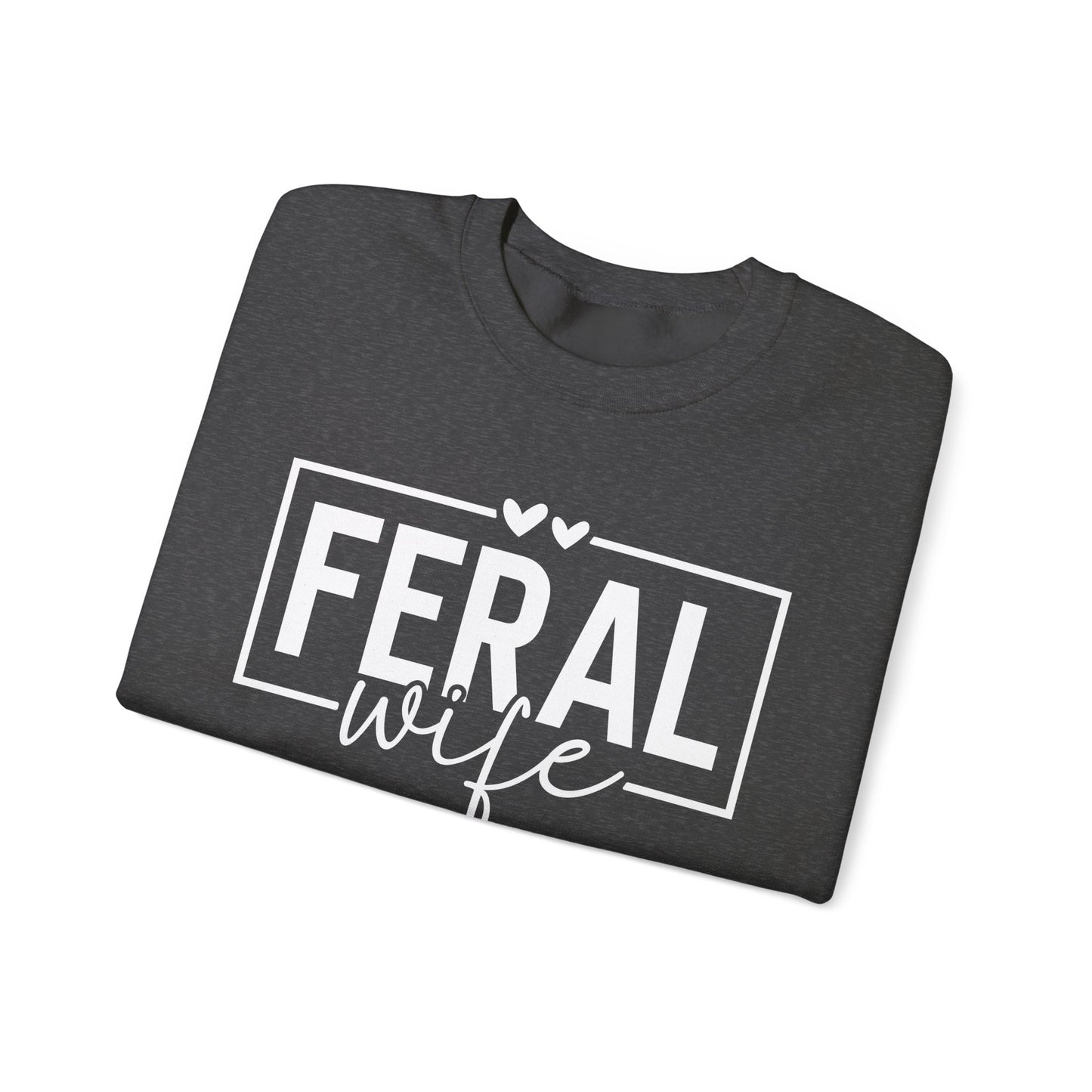 Crewneck Sweatshirt-Feral Wife — Minimal White Classic Crewneck