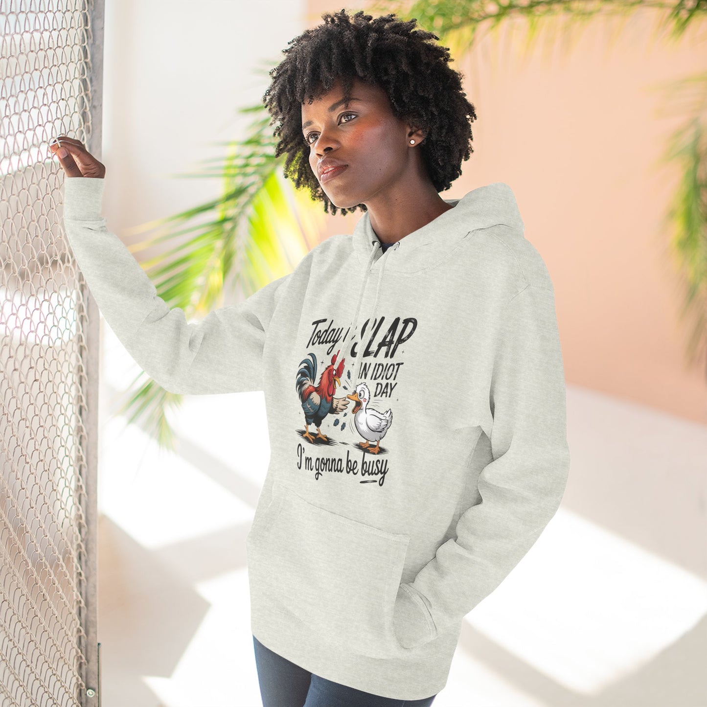 Rooster 'Today Is Slap An Idiot Day' Hoodie — Funny Farm Animal Pullover