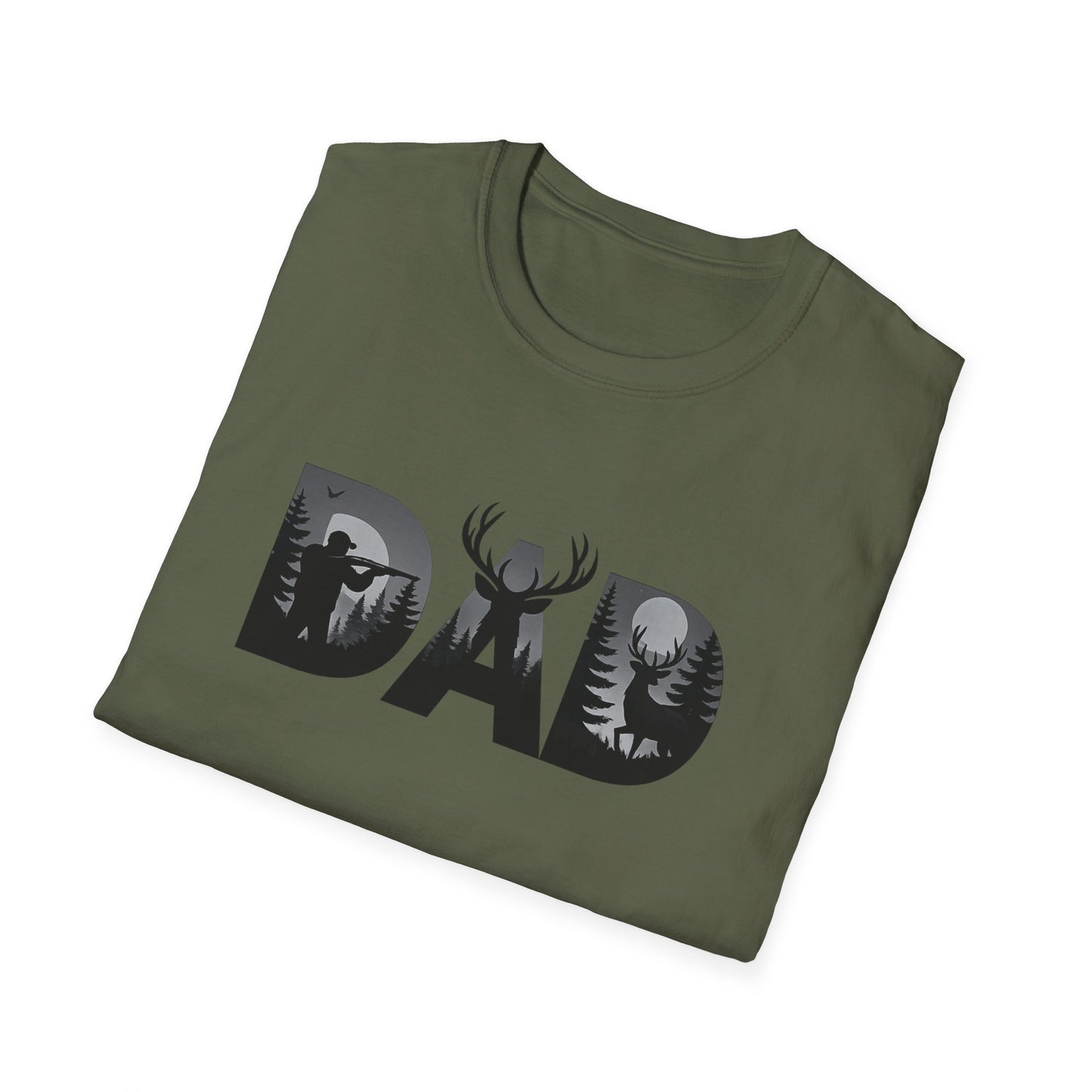 Dad Wildlife Silhouette T-Shirt — Deer Antler Outdoors Father’s Day Tee