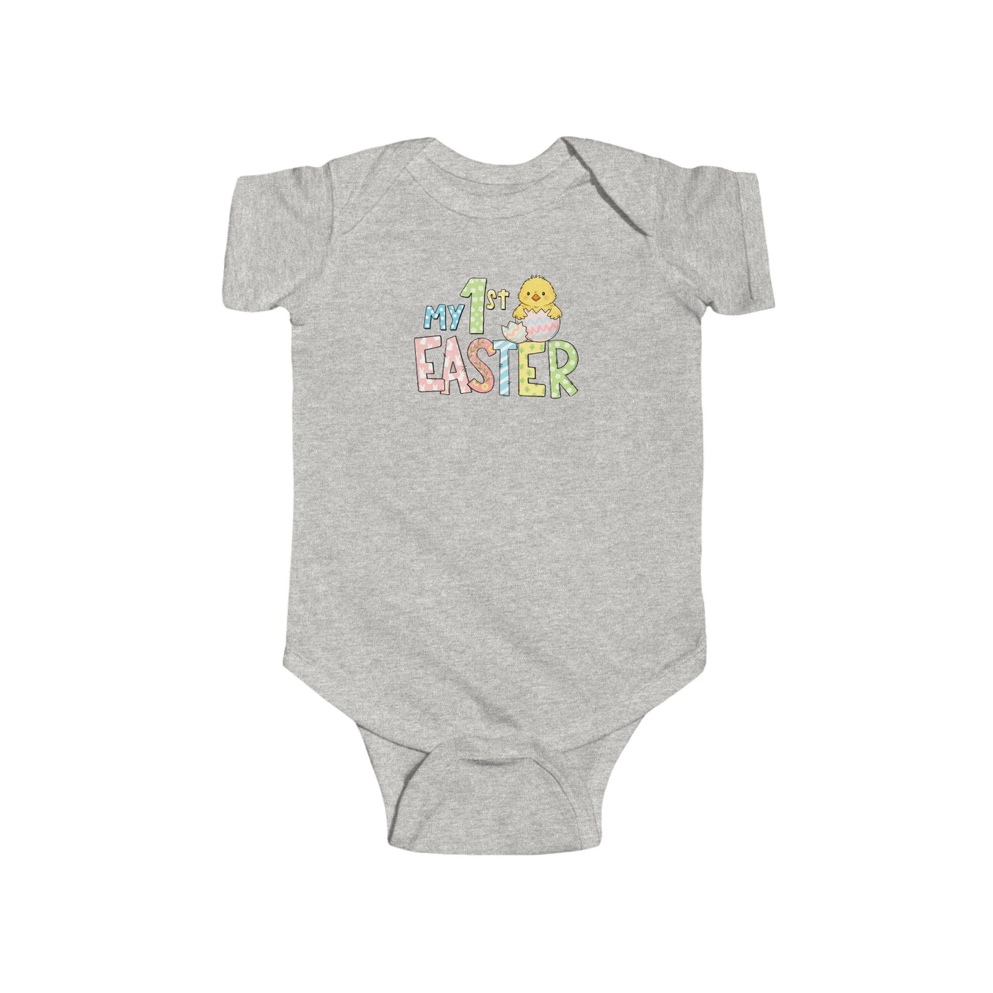 Infant Bodysuit - "My 1st Easter" Pastel Chick & Egg Baby Onesie
