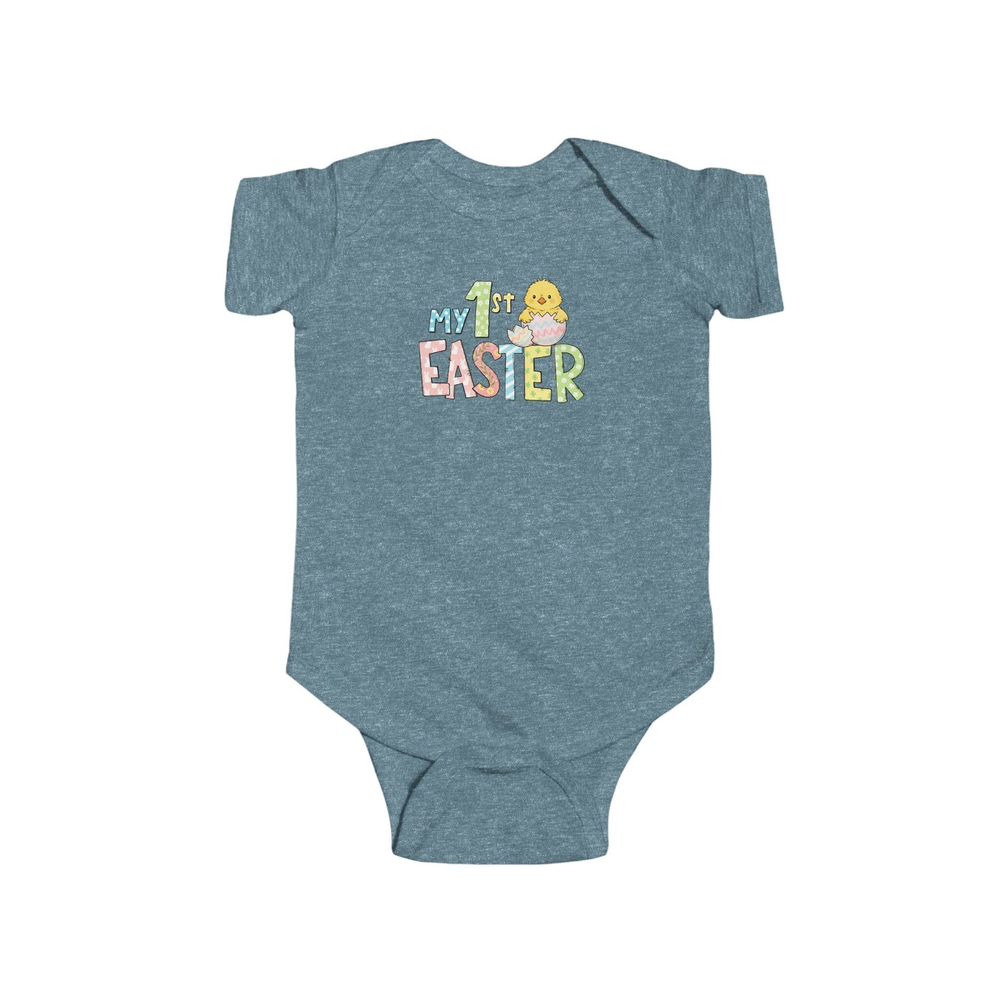 Infant Bodysuit - "My 1st Easter" Pastel Chick & Egg Baby Onesie