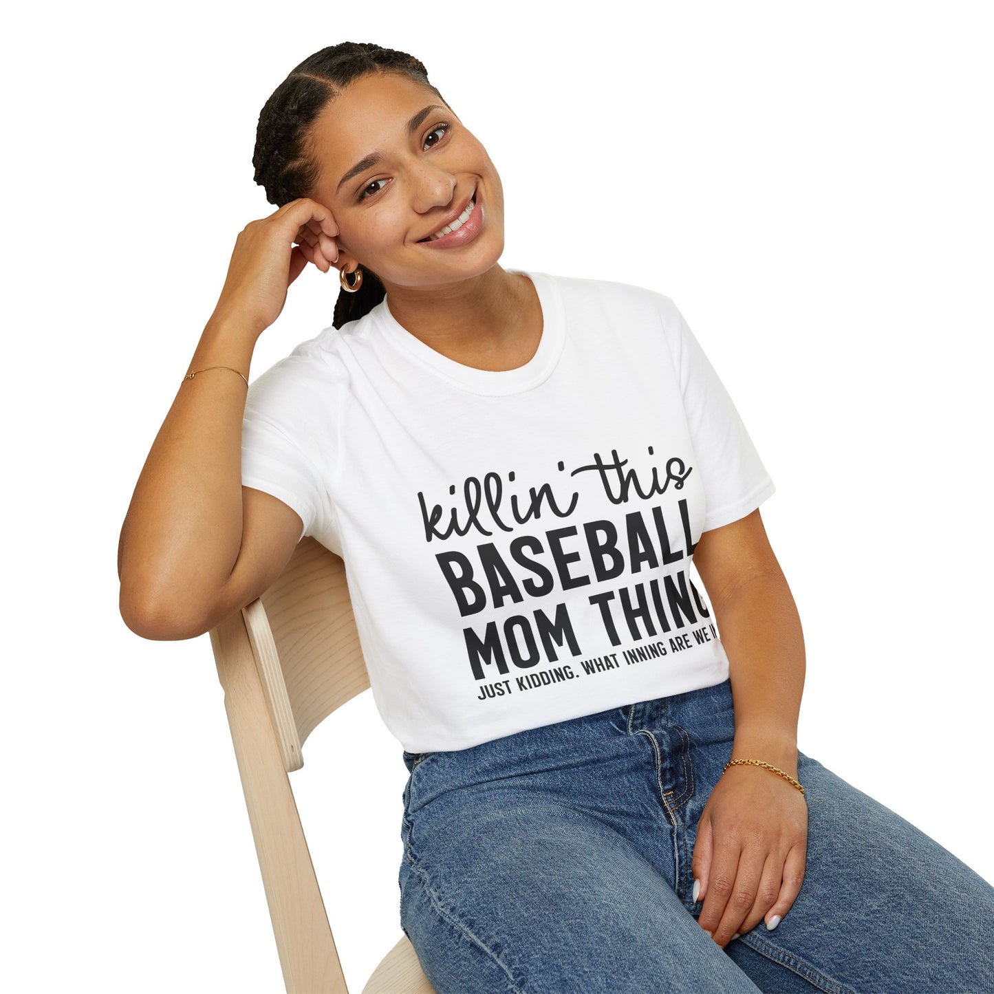 Baseball Mom T‑Shirt – "Killin' This Baseball Mom Thing" Graphic Tee