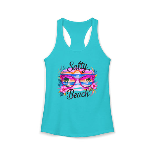 "Salty Beach"-Women's Ideal Racerback Tank