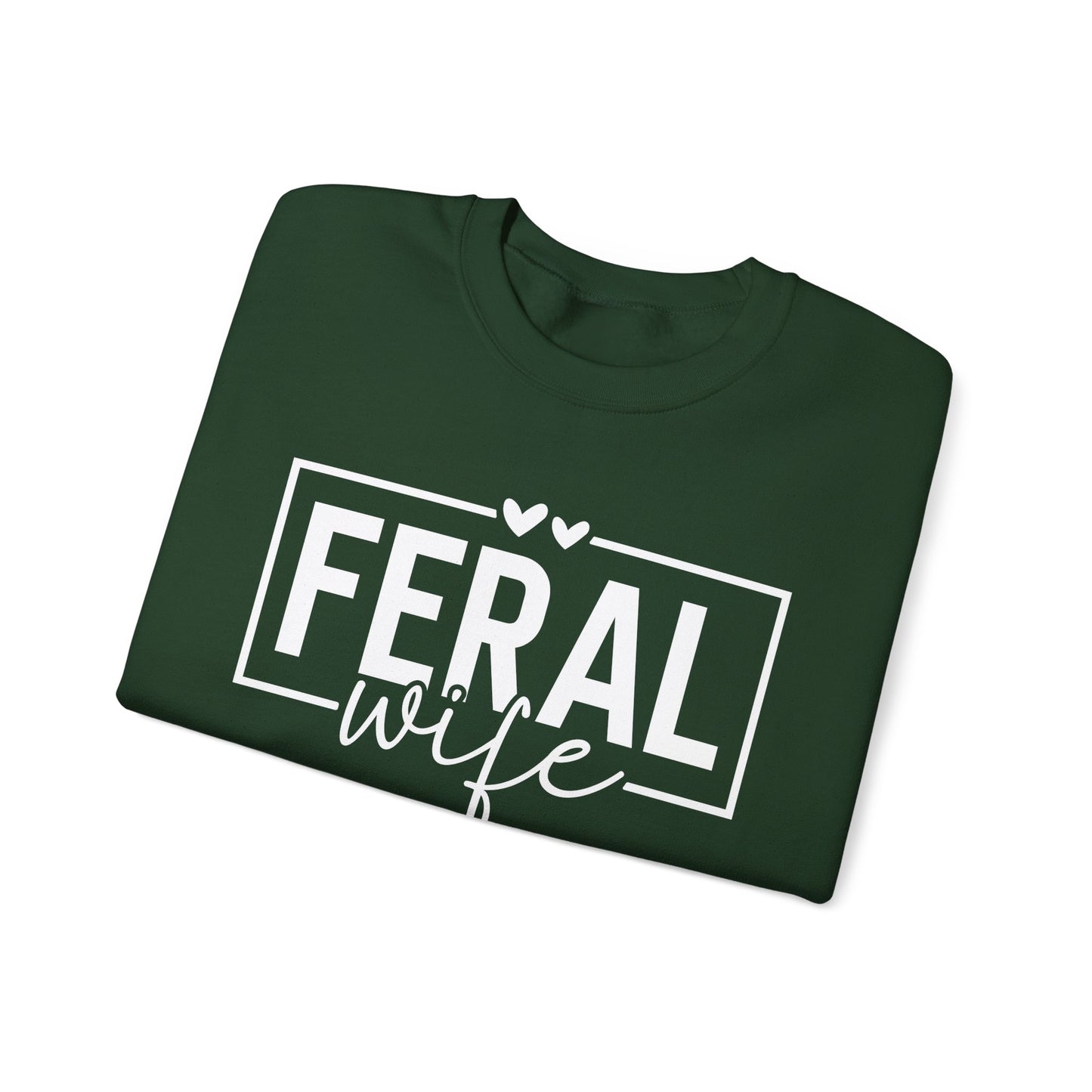Crewneck Sweatshirt-Feral Wife — Minimal White Classic Crewneck