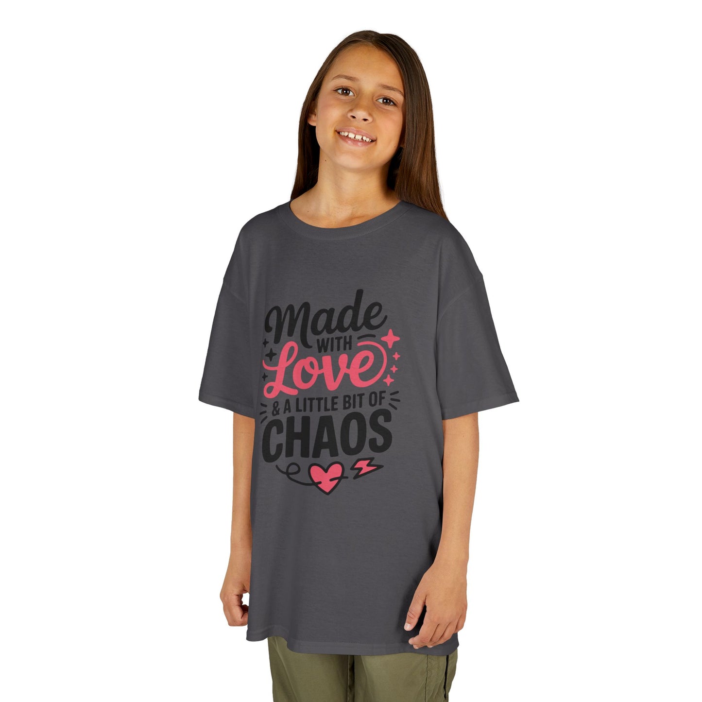 Kids- "Made with Love & a Little Bit of Chaos" Cute Kid Graphic Tee