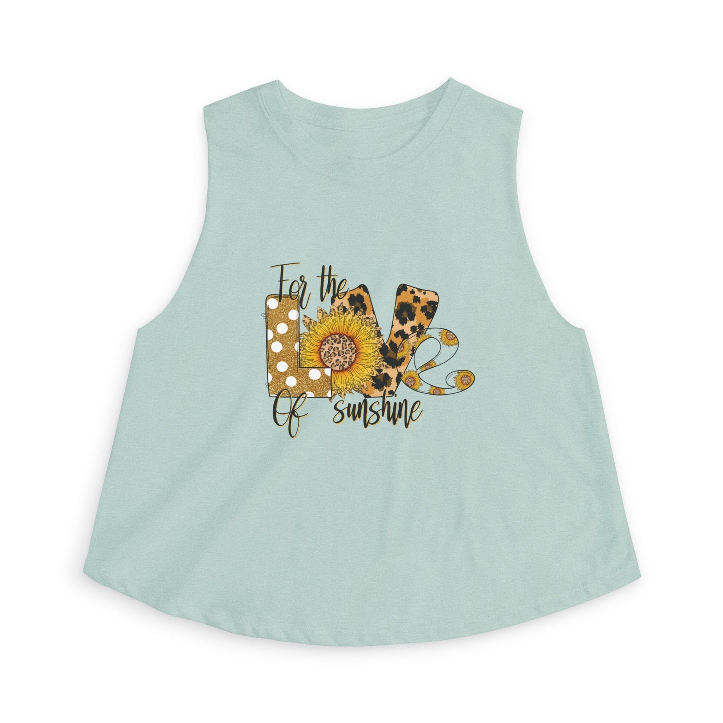 Crop Top — 'Love of Sunshine' Sunflower Leopard Graphic