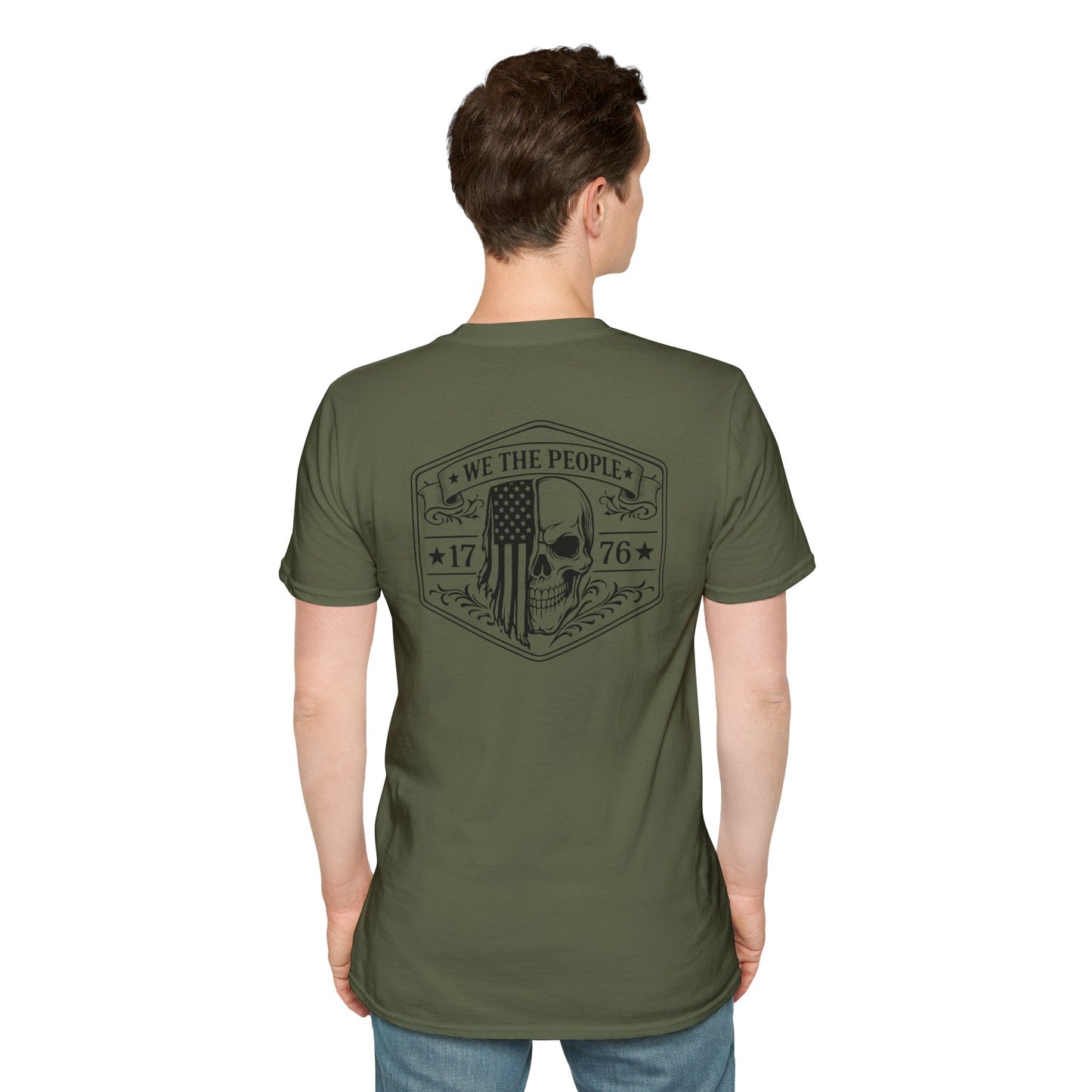 T-Shirt — “We The People” Skull Flag 1776 Patriotic Graphic Tee