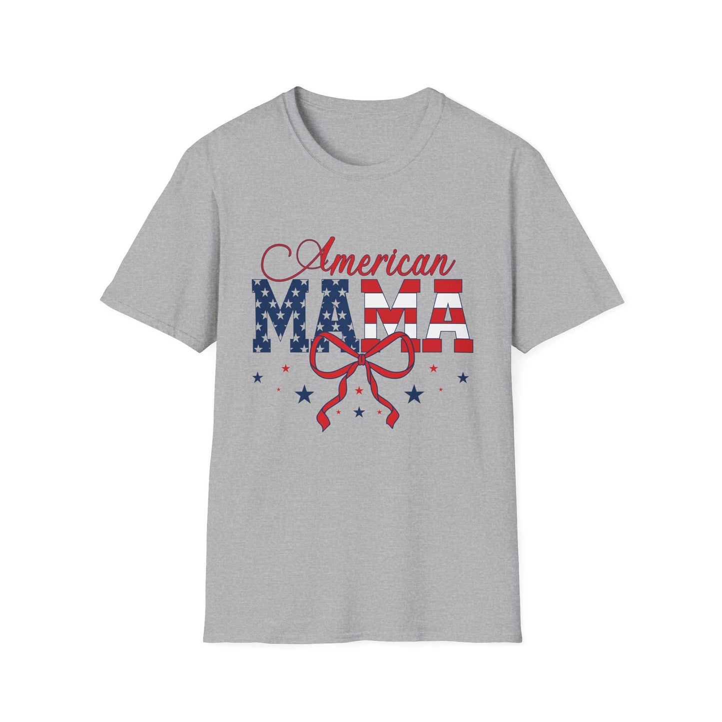 American Mama T-Shirt – Patriotic USA Flag Design for Moms (Fourth of July)